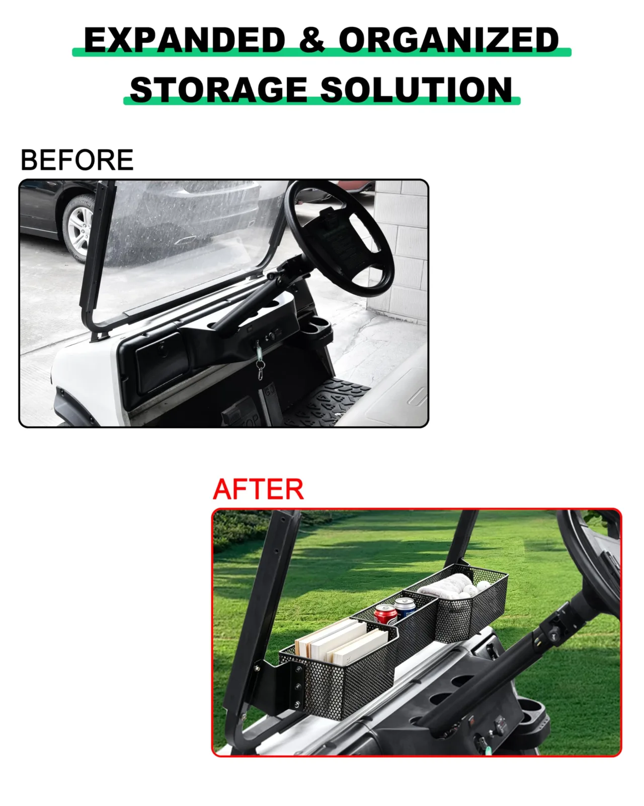 LDETXY Front Storage Basket for Club Car DS 2001+ image 3