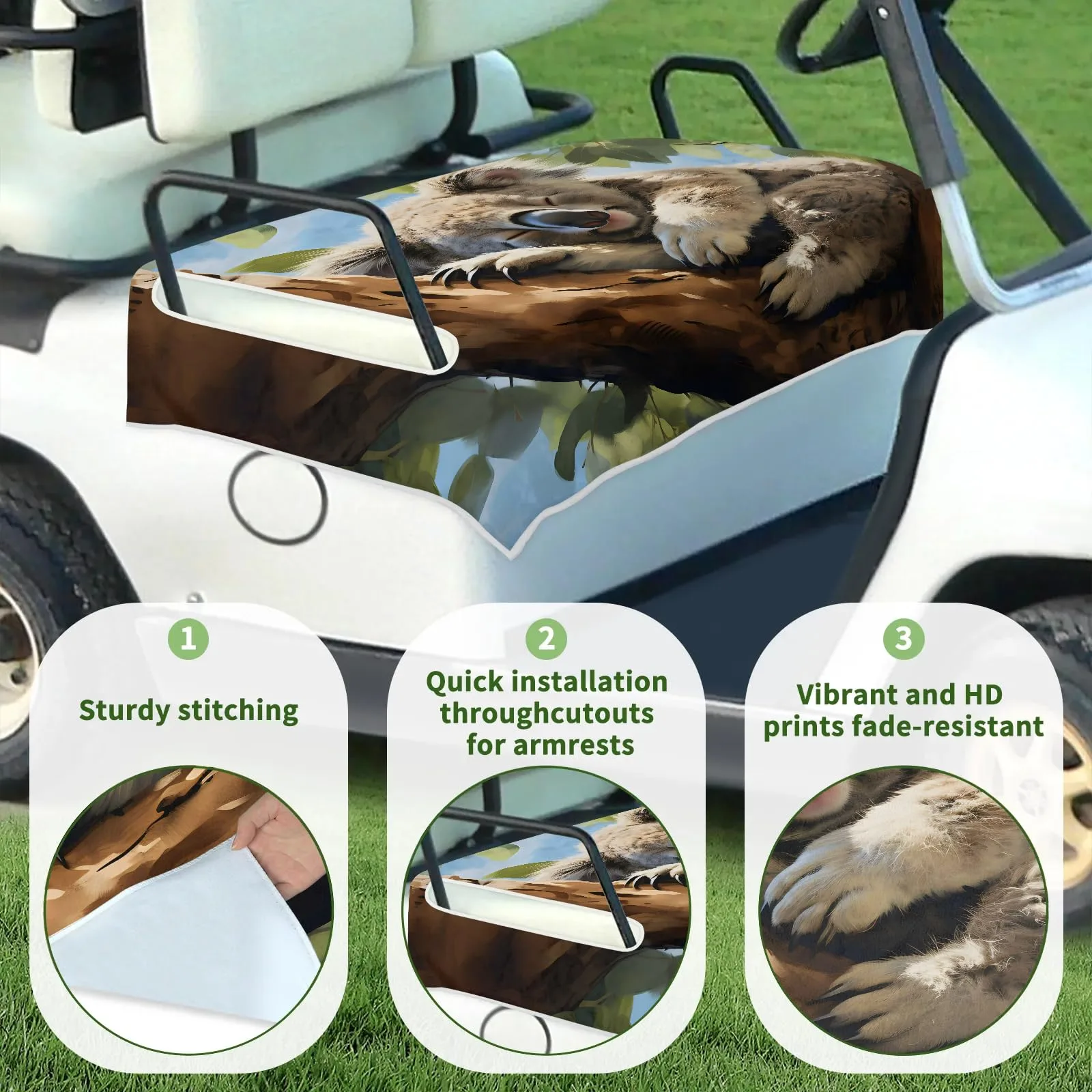 Tiveruda Golf Cart Seat Cover for Double Seats, 51 x 31 in image 3