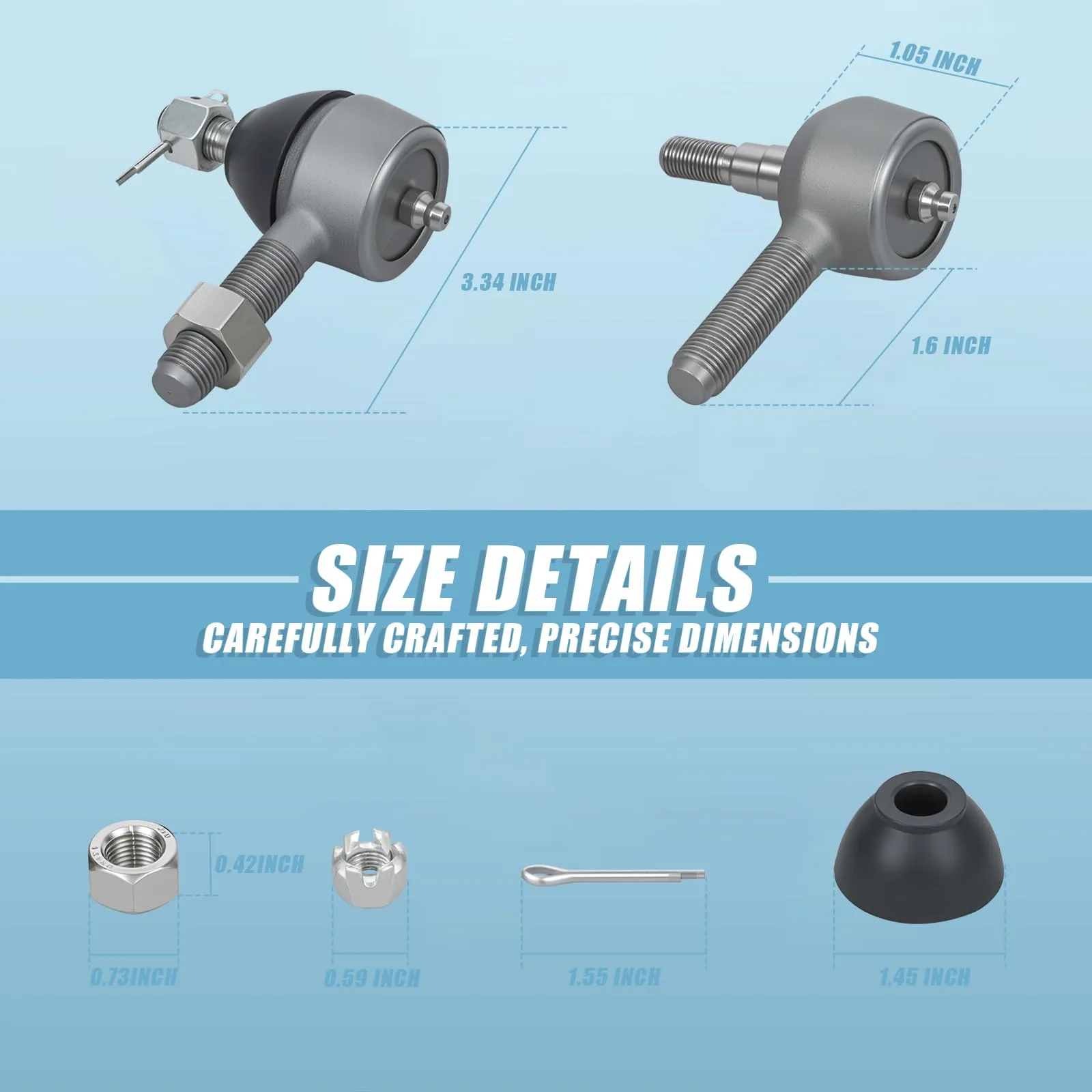 HOGUCAL Tie Rod End Ball Joint Kit for Club Car DS image 3
