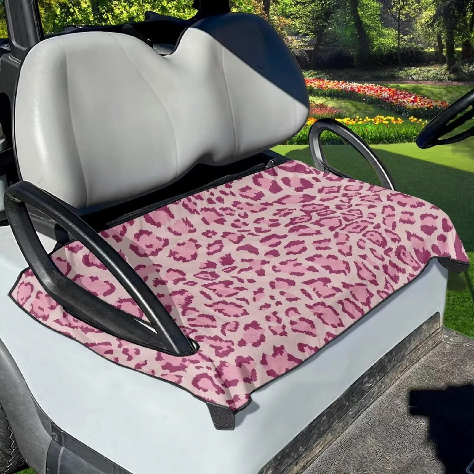 FUIALDOLG Golf Cart Seat Cover Pink Leopard
