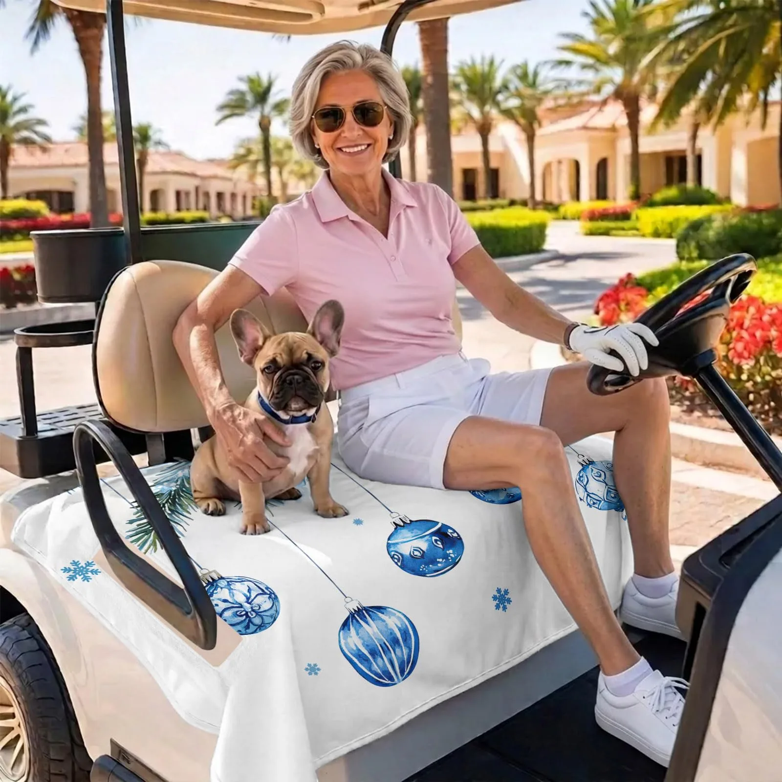 BEMIGO Blue Golf Cart Seat Cover, 51 x 31 Inch image 3