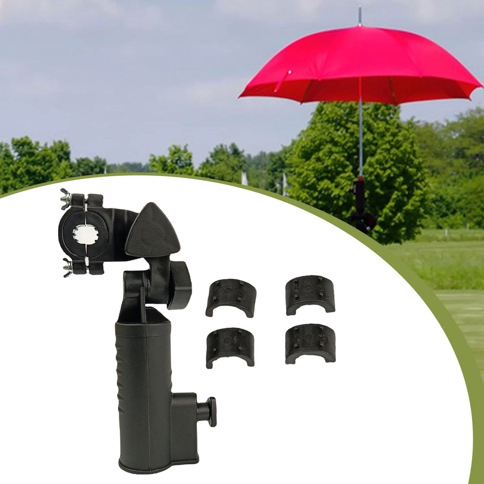 Generic Golf Push Cart Umbrella Holder, Black image 3