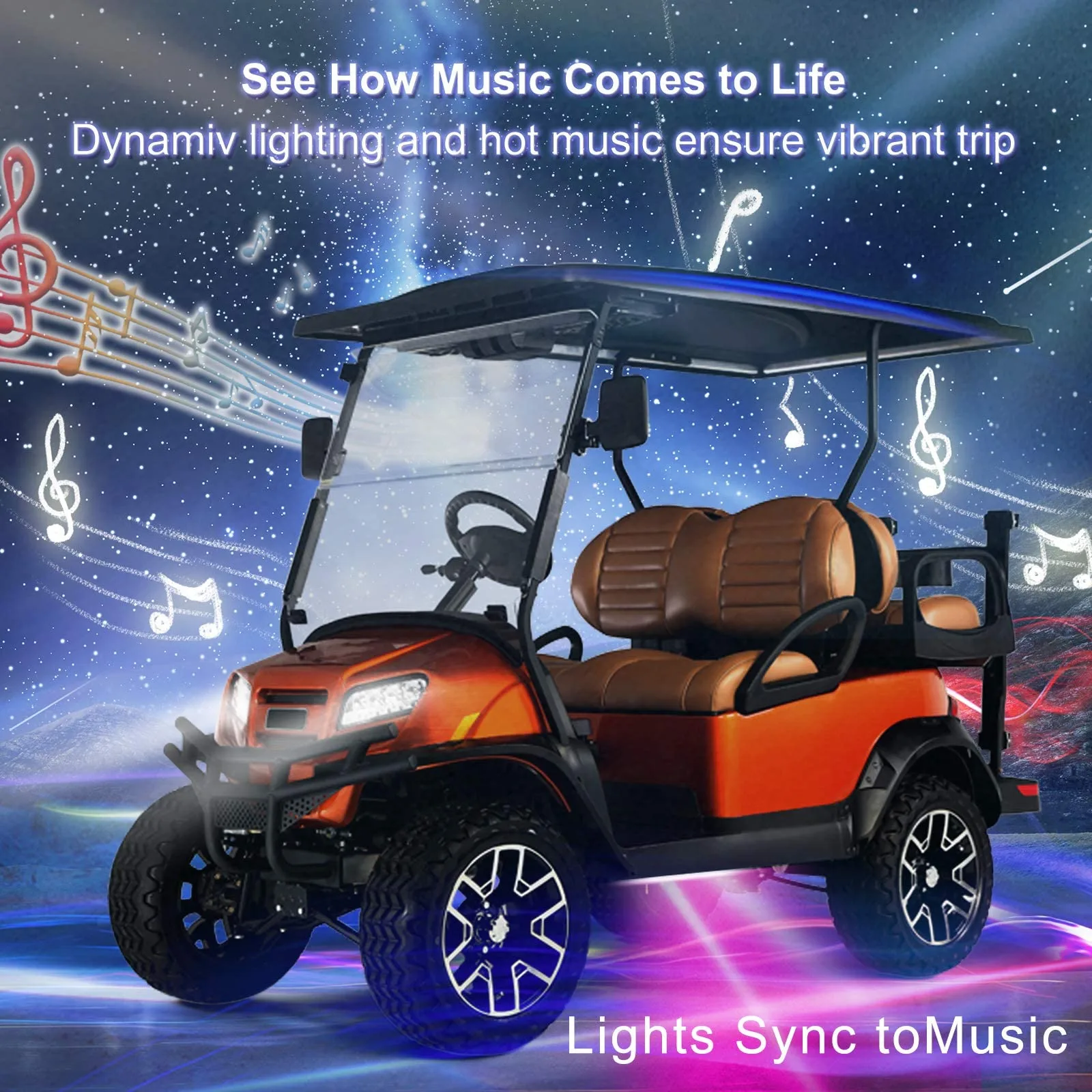Roykaw AXY-RGB-M4 Golf Cart Underglow LED Light Kit image 4