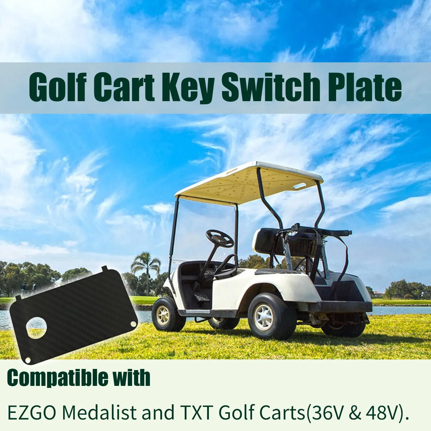 ZHWOTO KEY-02 Key Switch Plate for E-Z-GO Medalist/TXT image 2