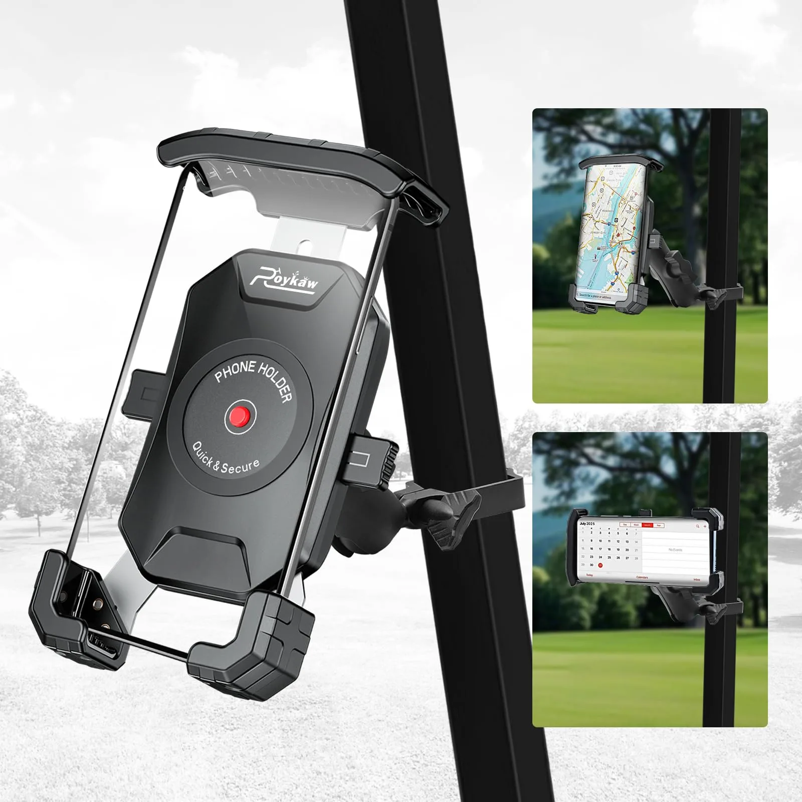 Roykaw Golf Cart Phone Mount for EZGO, Club Car & Yamaha