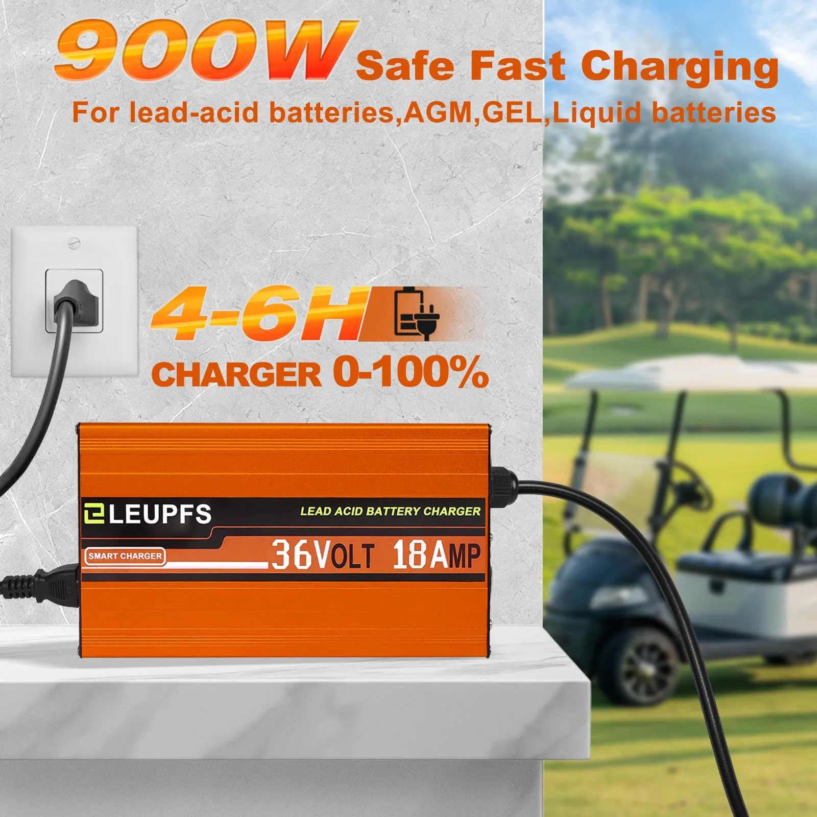 ELEUPFS 18A 36V Charger for E-Z-GO TXT Golf Carts image 2