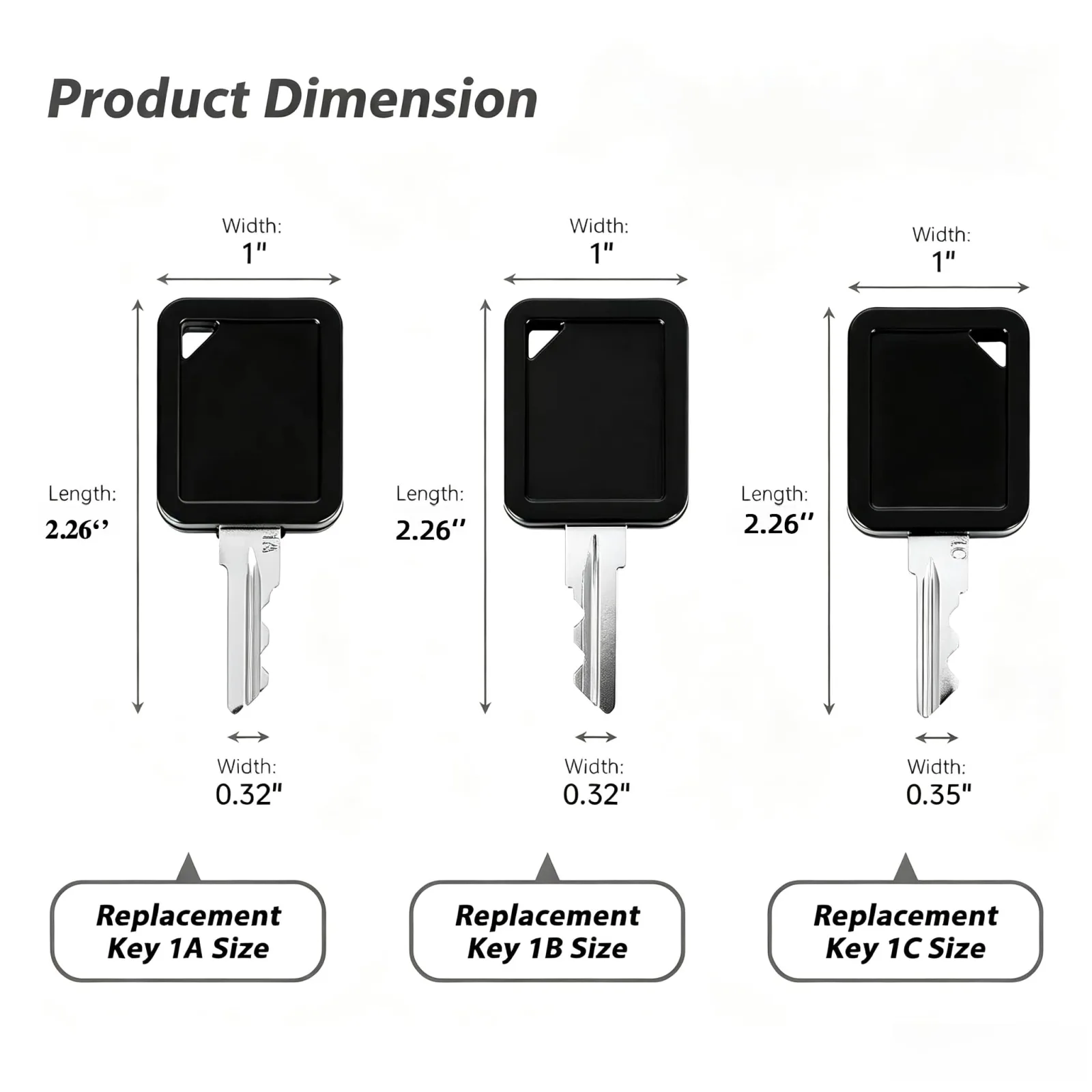 Esiwila Club Car Golf Cart Keys 1A/1B/1C, 3-Pack image 3