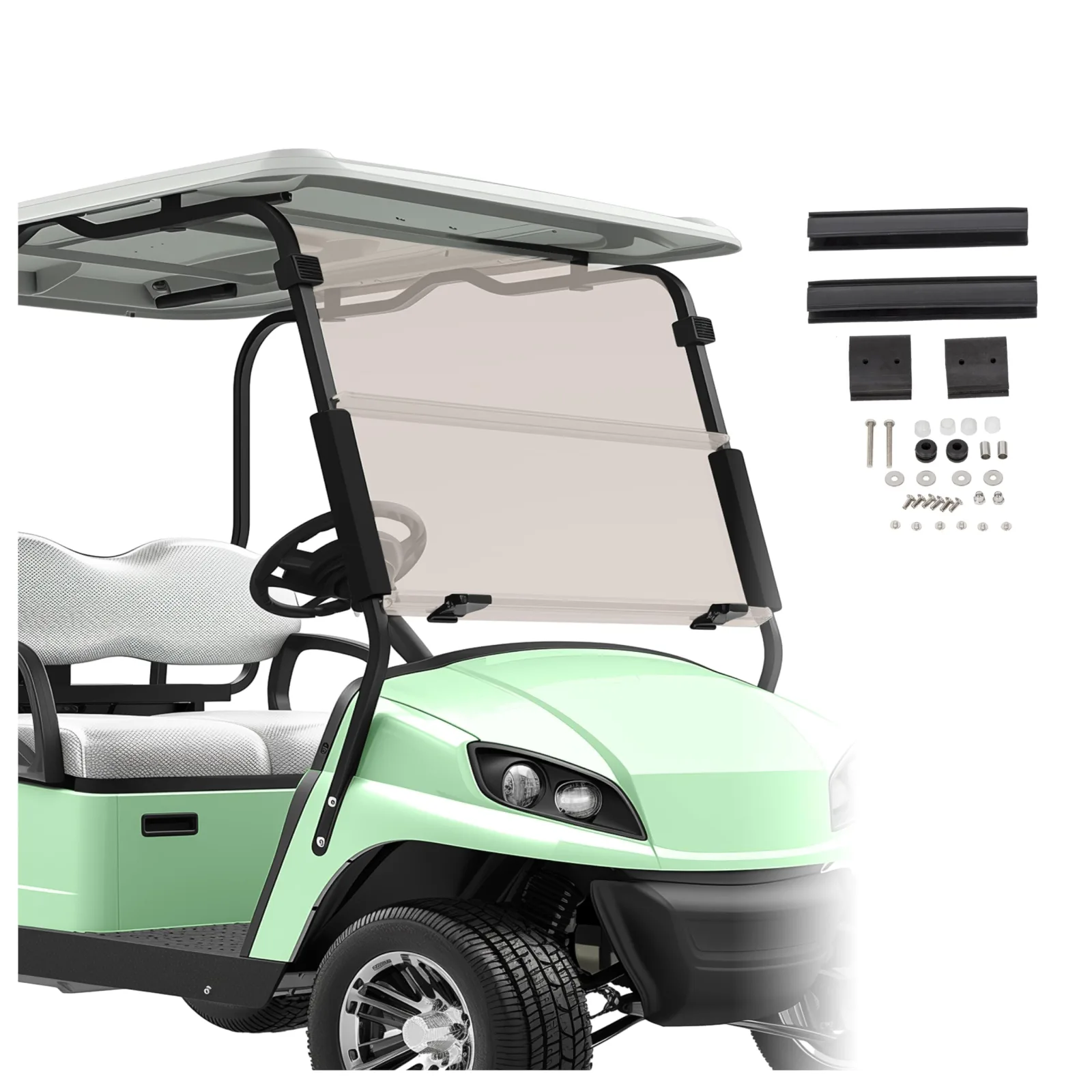 ECOTRIC Tinted Folding Windshield for E-Z-GO TXT/Medalist