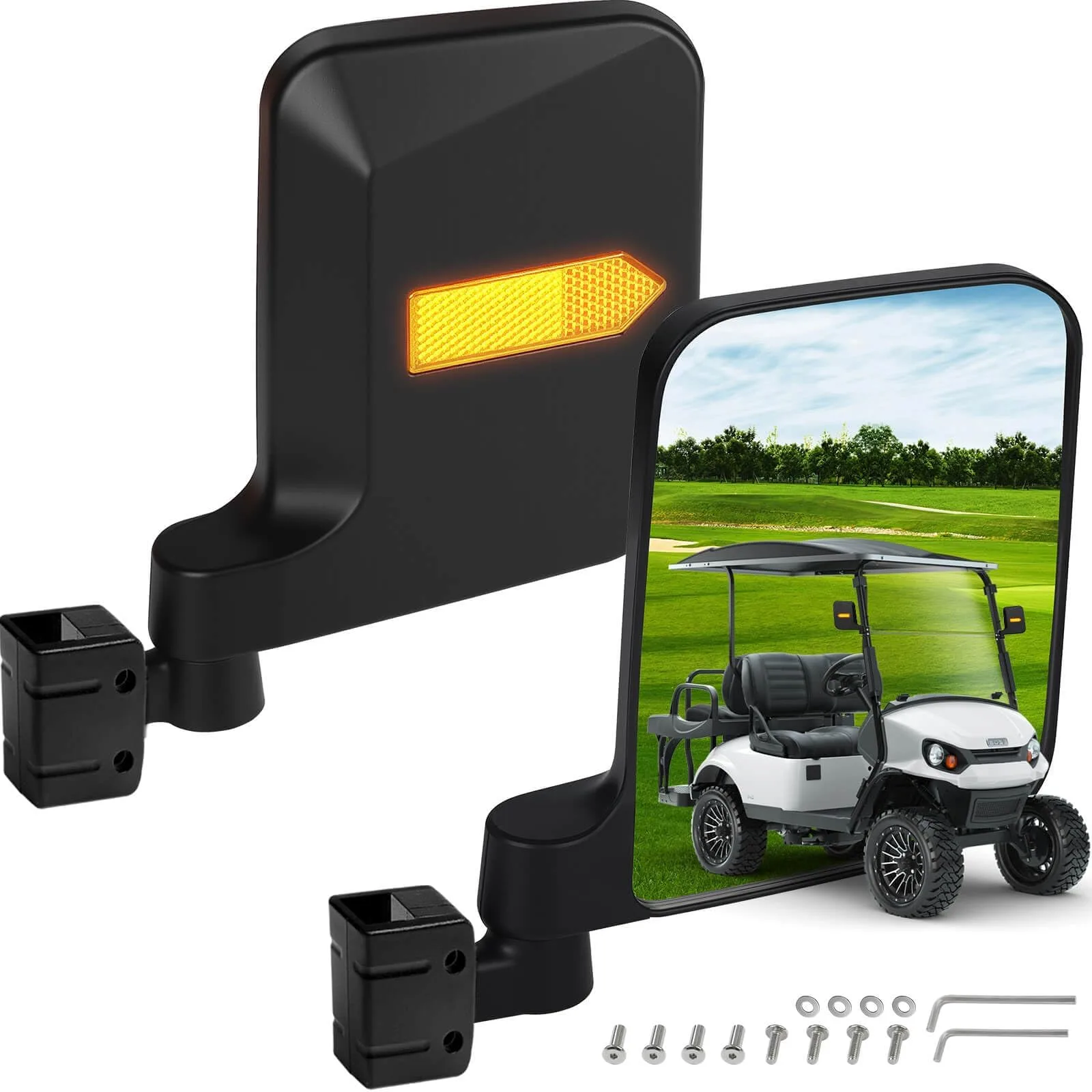 LEAPGOMAX SDM-001 No-Drill Golf Cart Side Mirrors