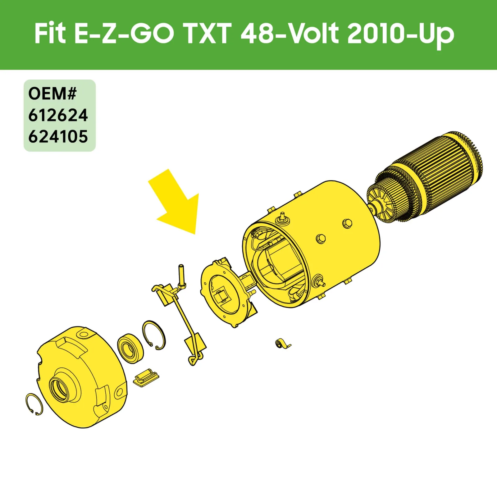 10L0L 48V Electric Motor for E-Z-GO TXT/Freedom image 4