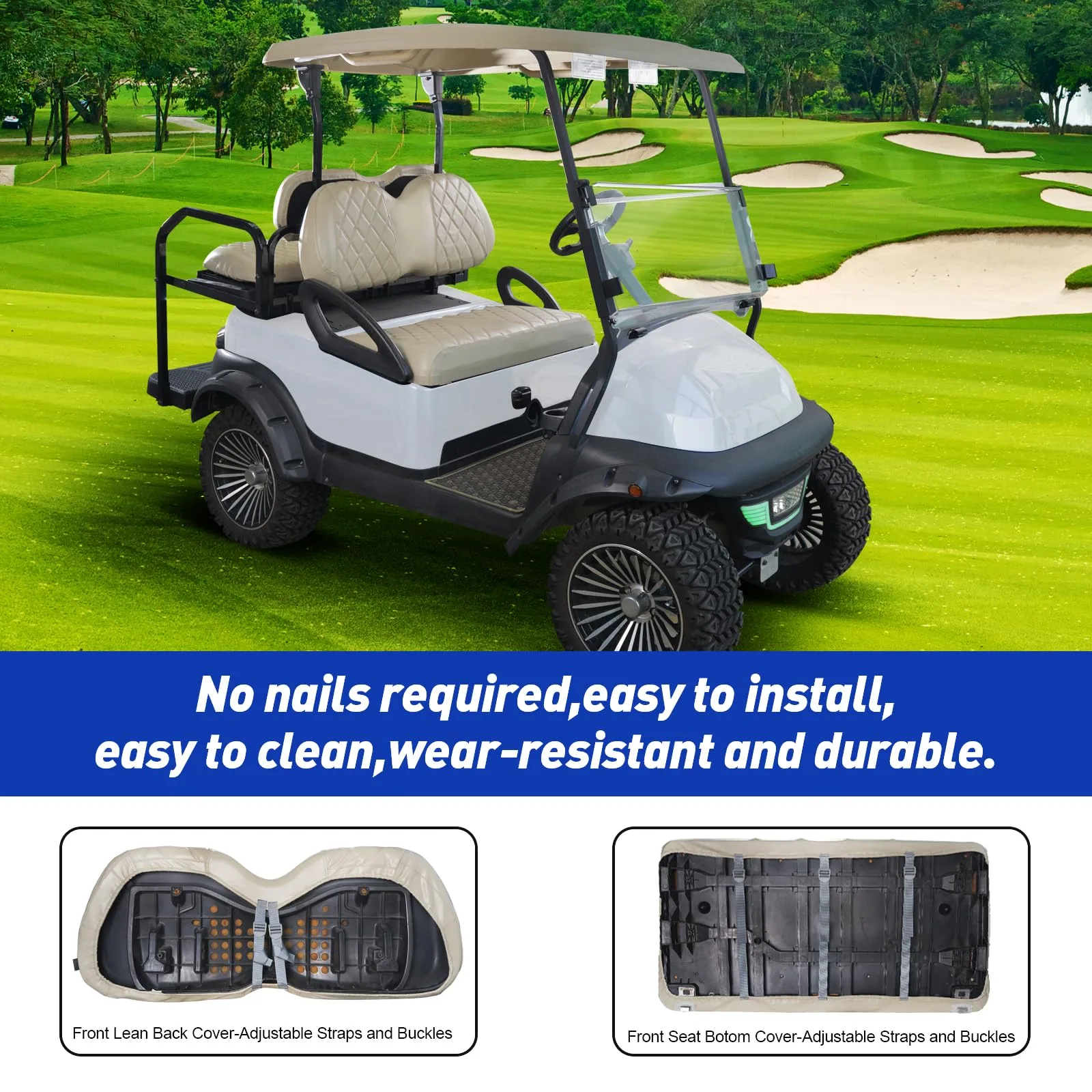 NOKINS Club Car Precedent Front Seat Cover WGN10015-SG image 2