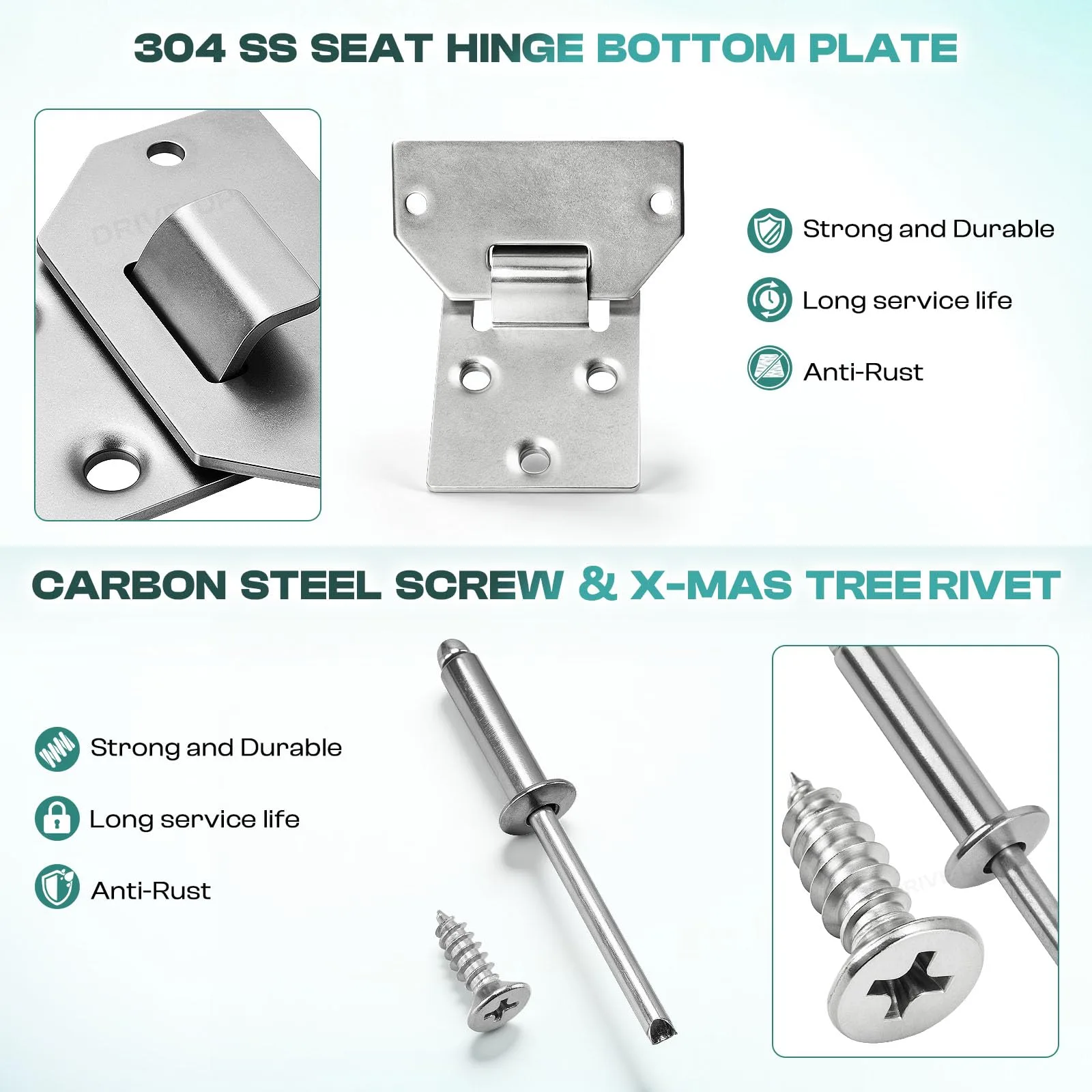 DRIVE UP Seat Hinge Plate Set for E-Z-GO TXT/Medalist image 3