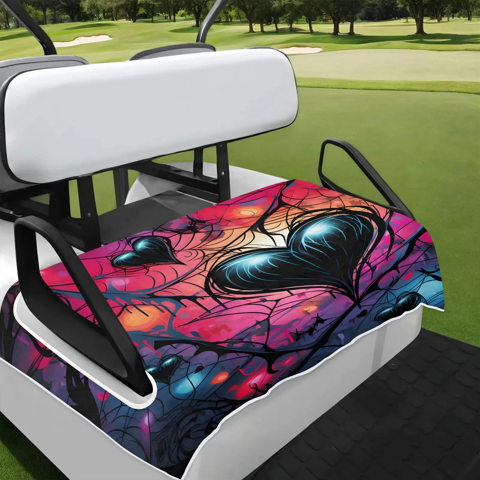 Tiveruda 51" x 31" Abstract Heart Golf Cart Seat Cover