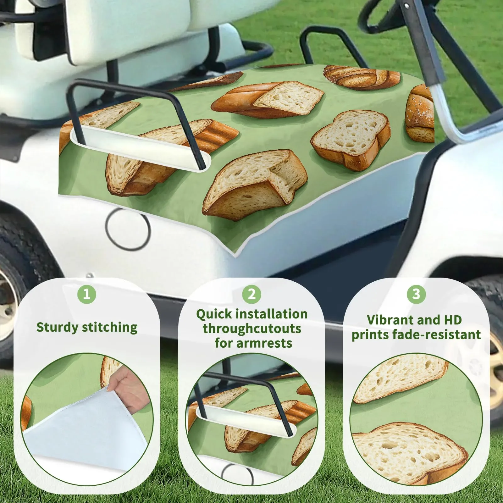 Tiveruda Golf Cart Seat Cover for Double Seats image 3