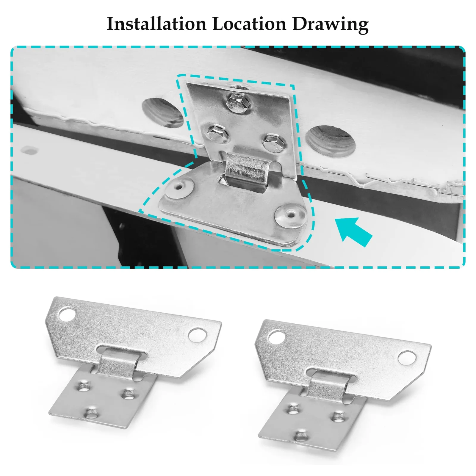 10L0L Seat Bottom Hinge & Latch Plate Set for E-Z-GO RXV (2008+ ) image 2