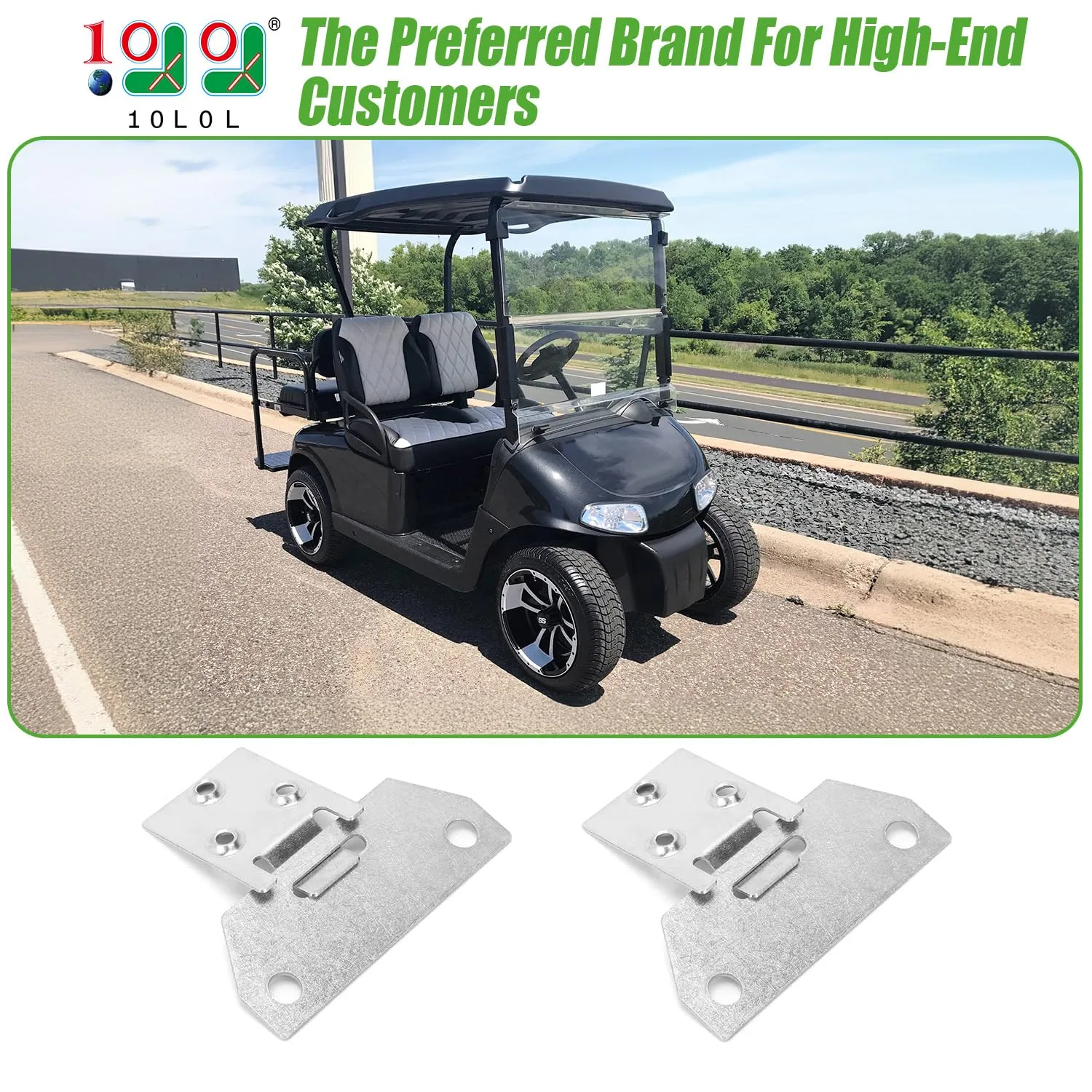 10L0L Seat Bottom Hinge & Latch Plate Set for E-Z-GO RXV (2008+ ) image 3