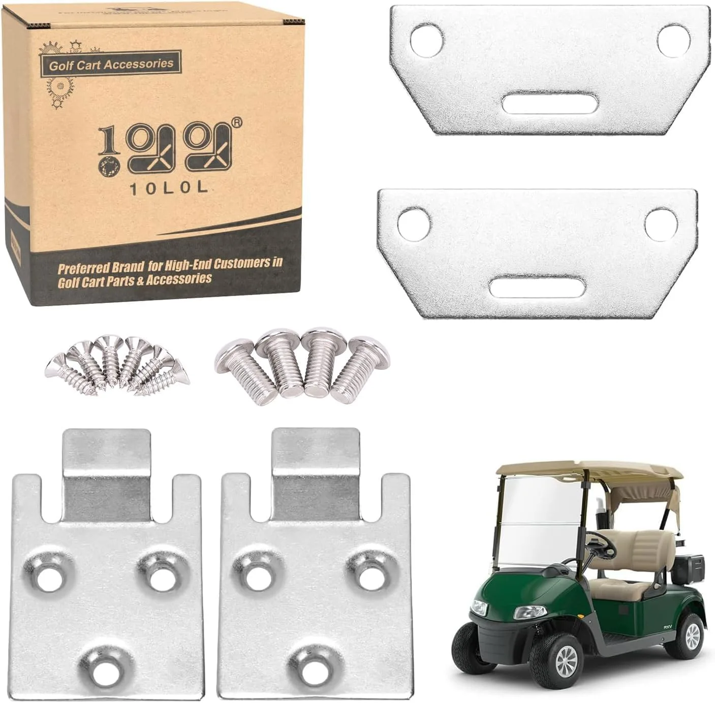 10L0L Seat Bottom Hinge & Latch Plate Set for E-Z-GO RXV (2008+ )