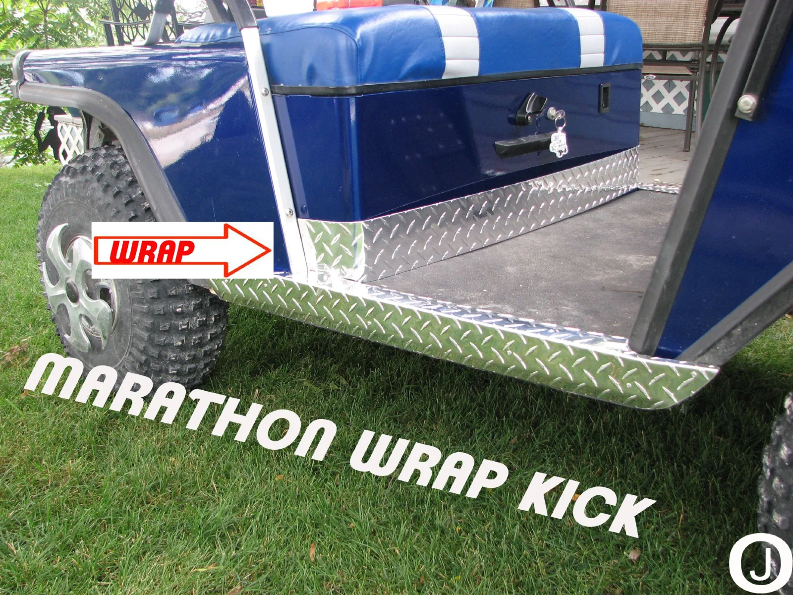E-Z-GO Marathon Diamond Plate Wrap-Around Kick Panels image 2
