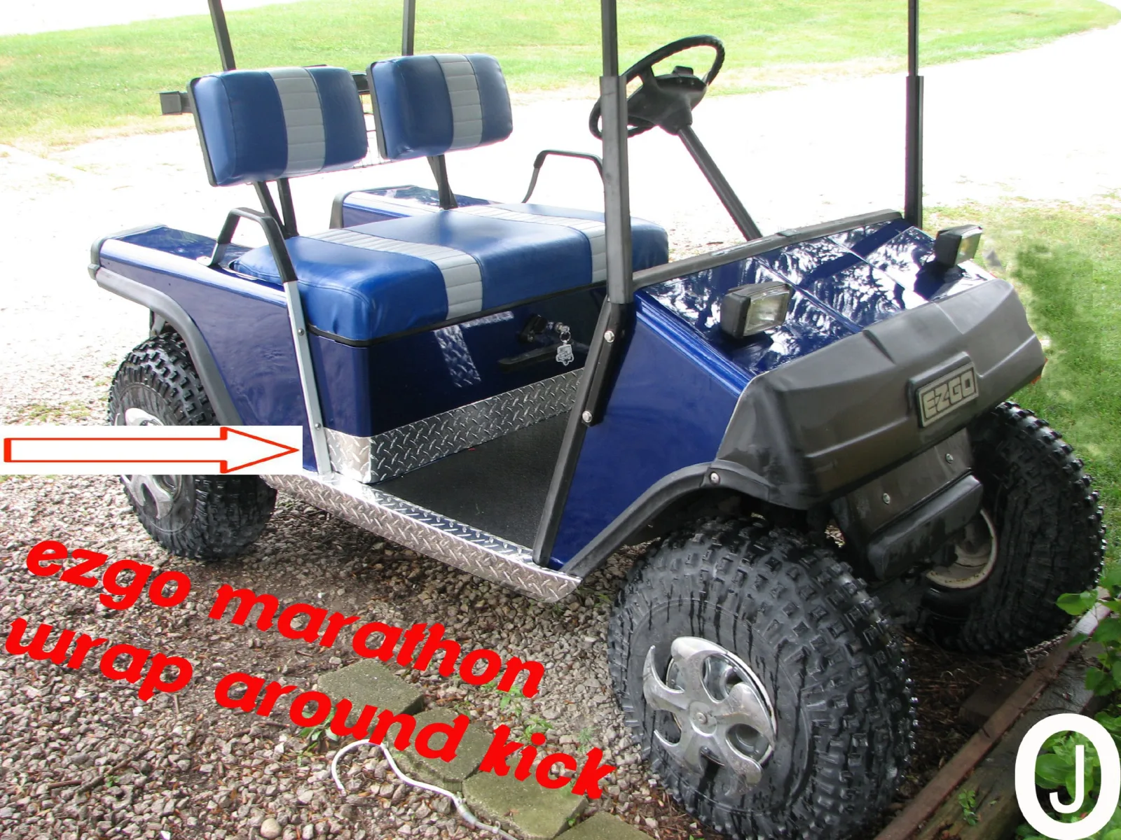 E-Z-GO Marathon Diamond Plate Wrap-Around Kick Panels image 4