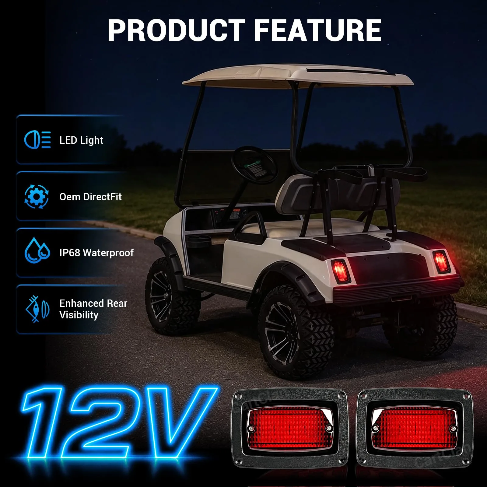CartClan LED Taillight Kit for Club Car DS, CT-CC-0057 image 2