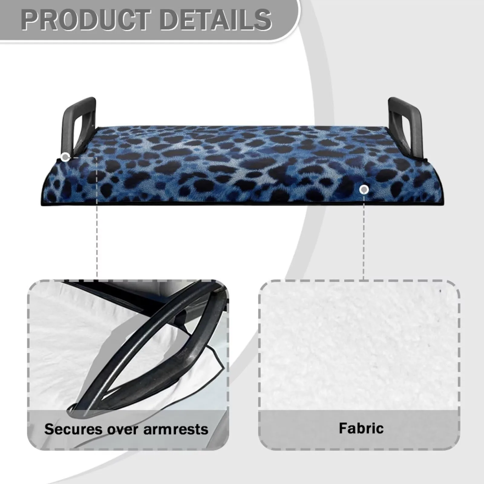FUIALDOLG Golf Cart Seat Cover 50 x 30.9 in — Blue Leopard Stripe image 4
