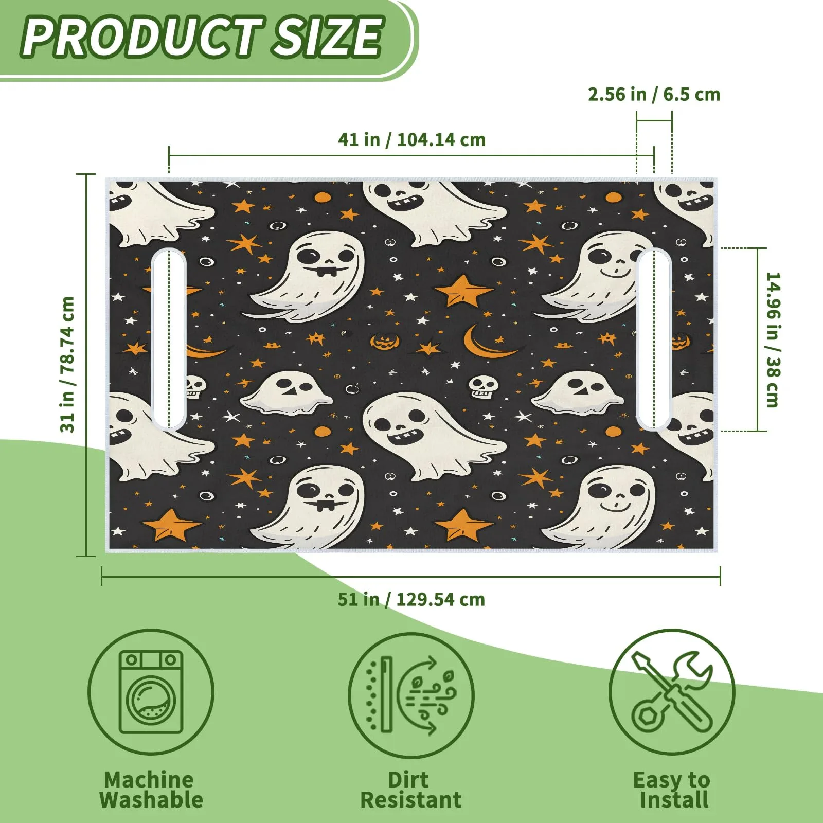 Tiveruda Halloween Ghost Moonlight Golf Cart Seat Cover image 2