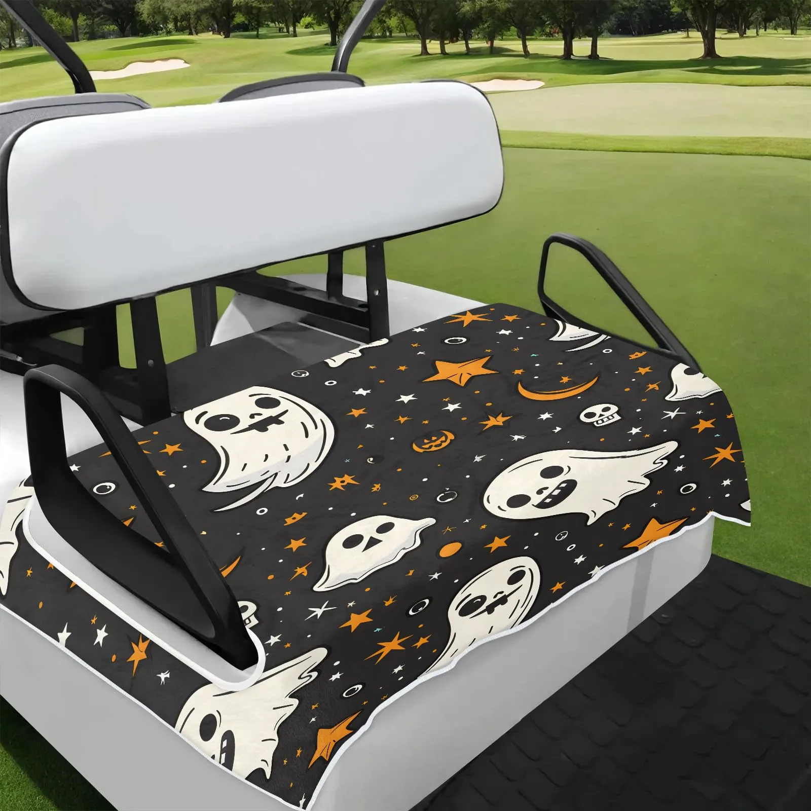 Tiveruda Halloween Ghost Moonlight Golf Cart Seat Cover