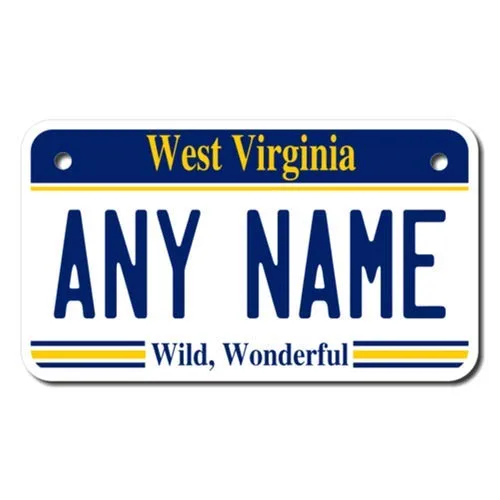 Personalized West Virginia Golf Cart License Plate 4 x 7