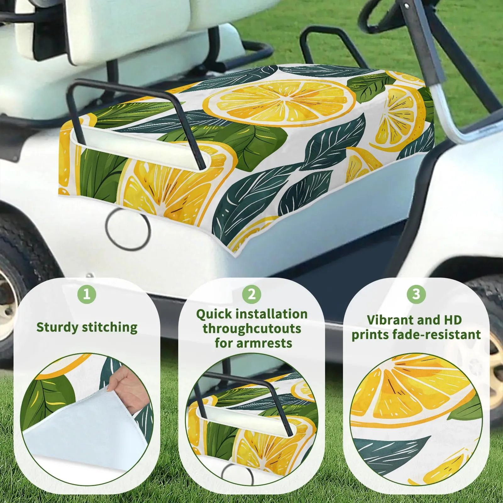 Tiveruda Golf Cart Seat Cover for Double Seats image 3