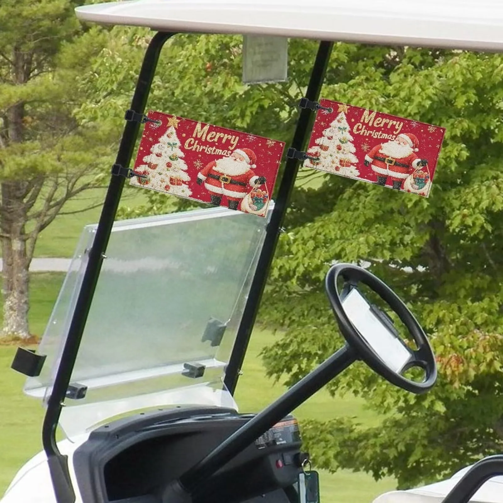 Rarucativ Red Holiday Golf Cart Seat Cover Blanket image 4