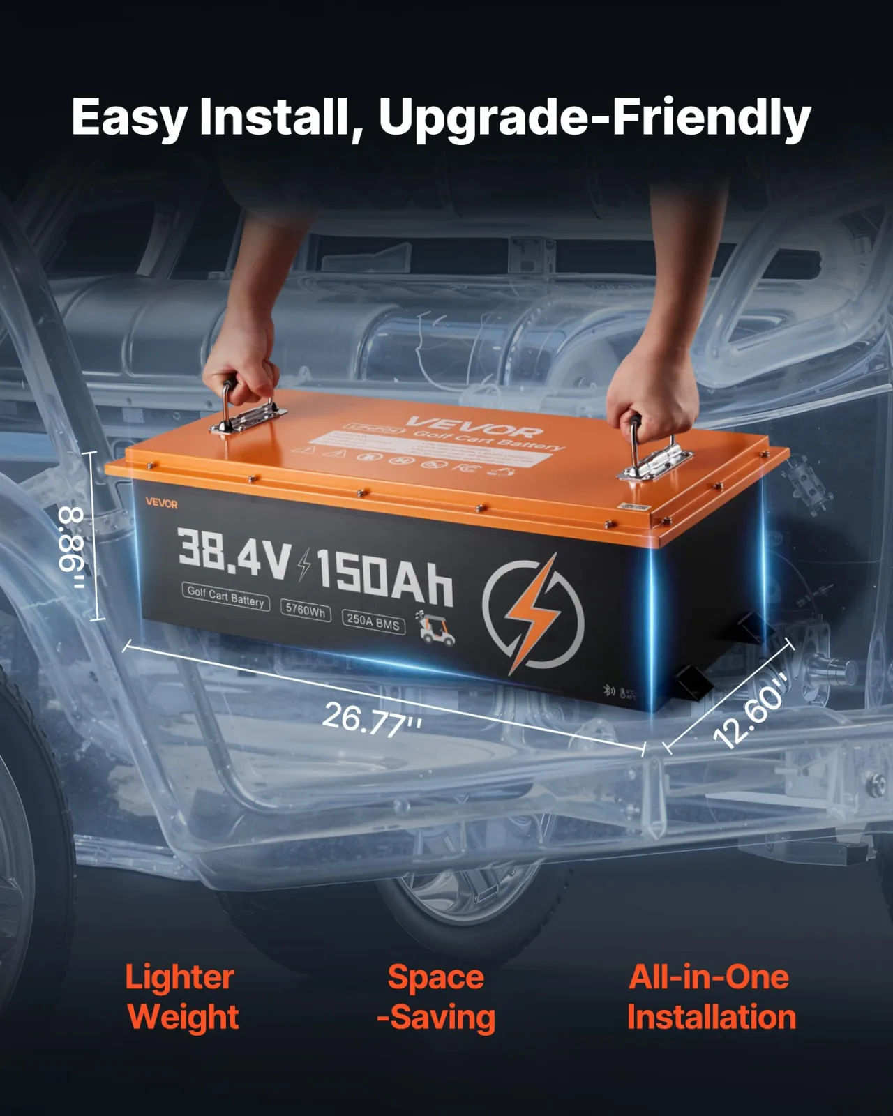 VEVOR 38.4V 150Ah LiFePO4 Golf Cart Battery Kit image 4