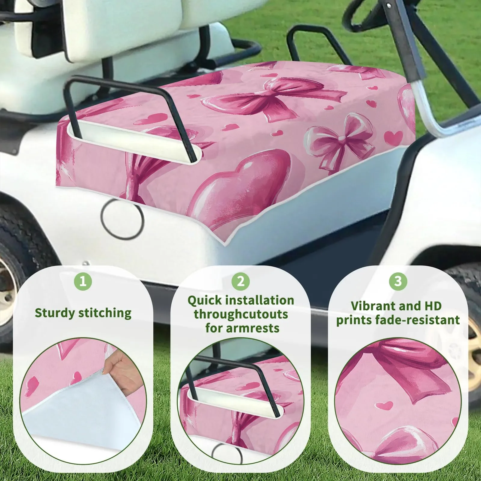 Tiveruda Purple Bowknot Golf Cart Seat Cover Blanket image 3