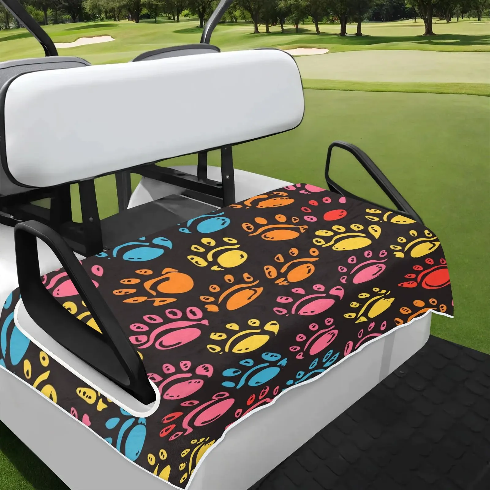 Tiveruda Cat Paw Golf Cart Seat Cover, 51 x 31 in