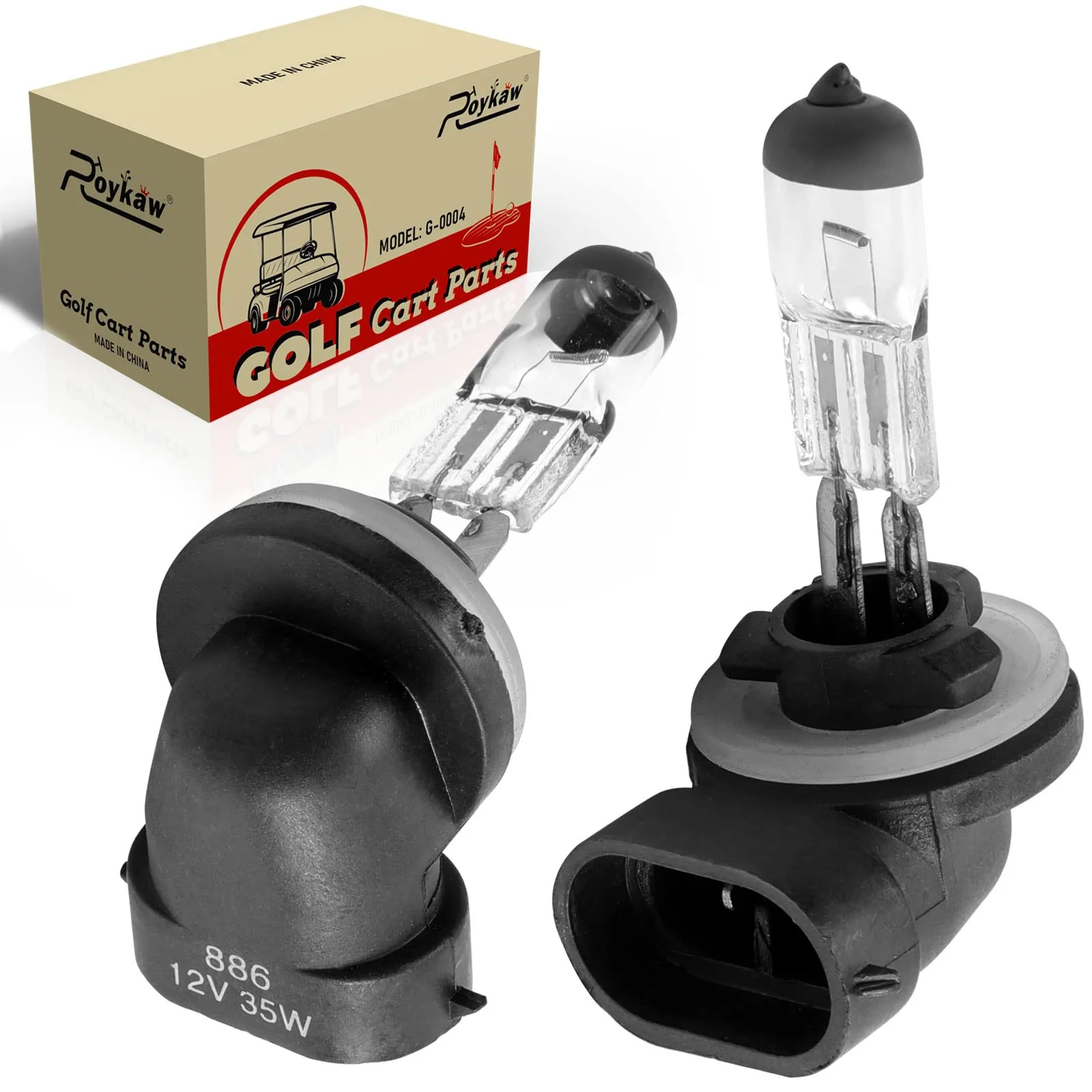 Roykaw 12V 37W Halogen Golf Cart Headlight Bulb