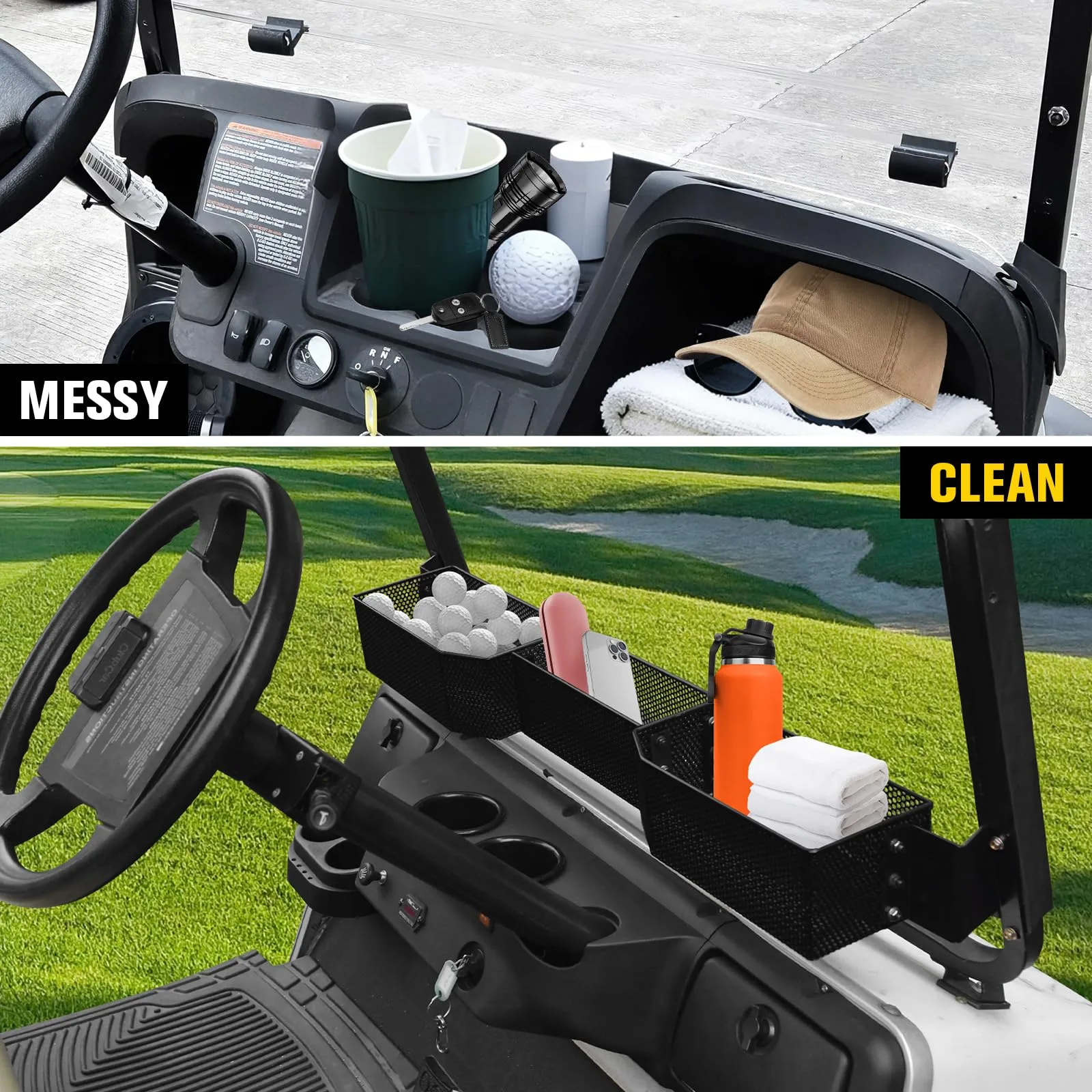HSUTVXPRO ST083 Front Storage Basket for E-Z-GO Golf Carts image 2