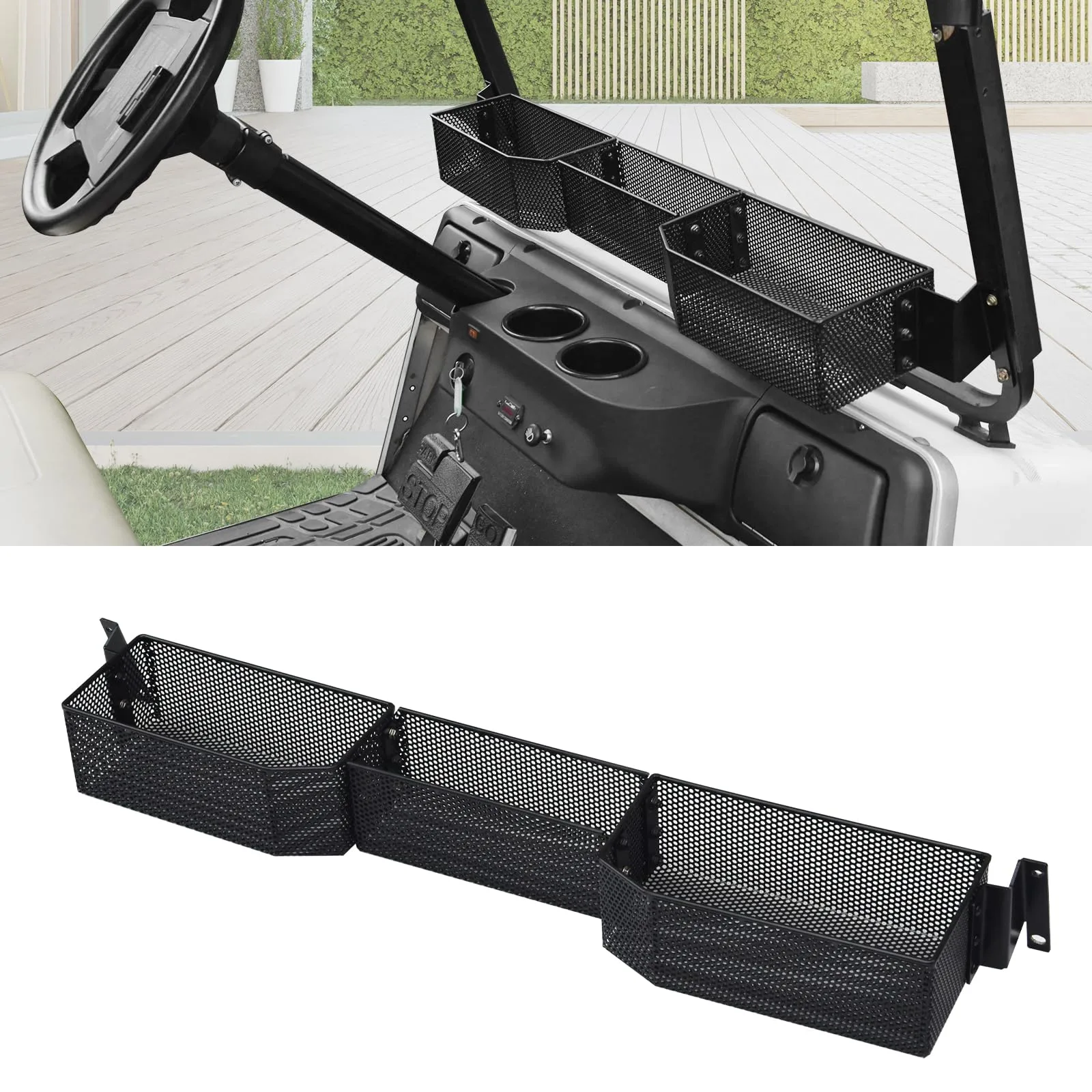HSUTVXPRO ST083 Front Storage Basket for E-Z-GO Golf Carts