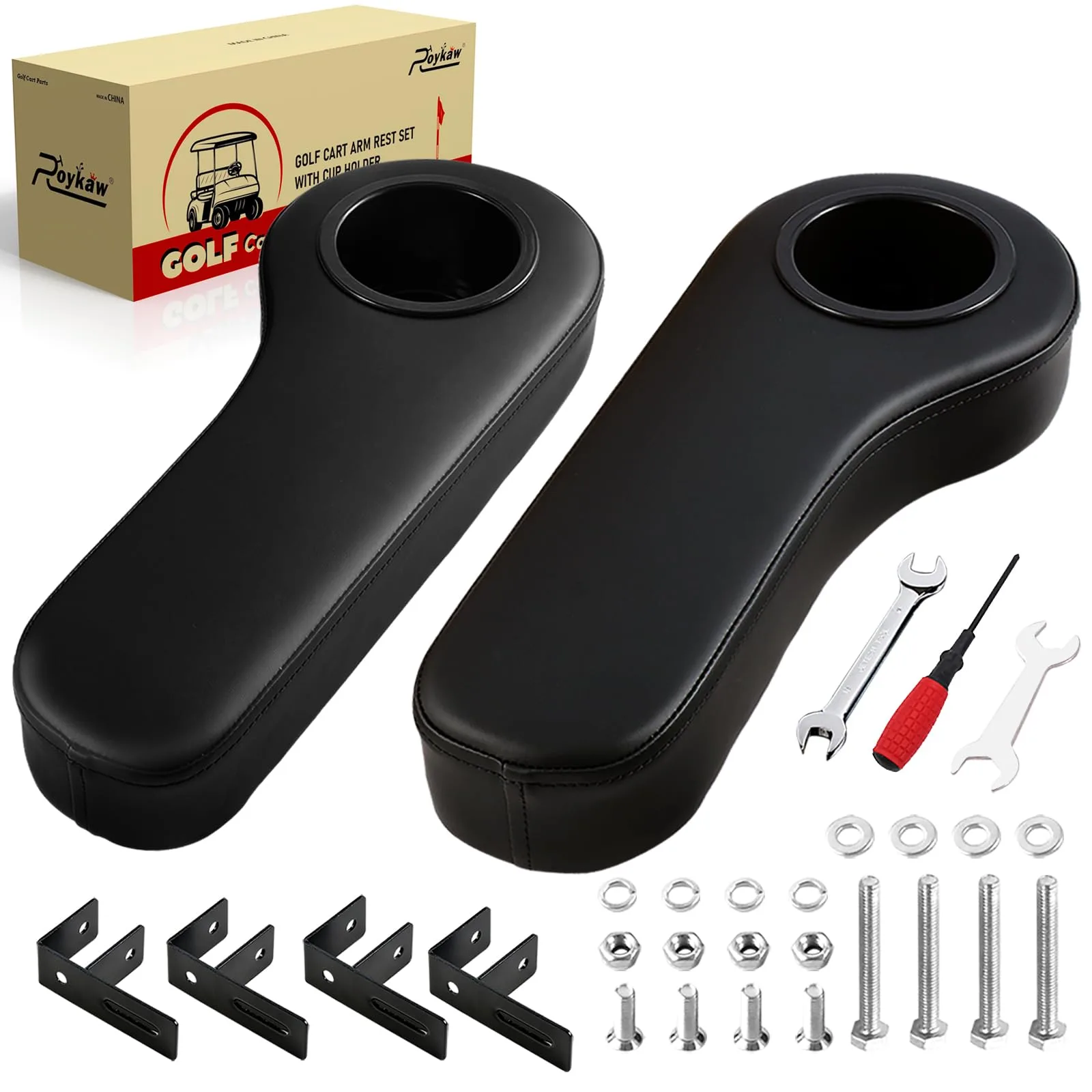Roykaw Golf Cart Armrest with Cup Holder