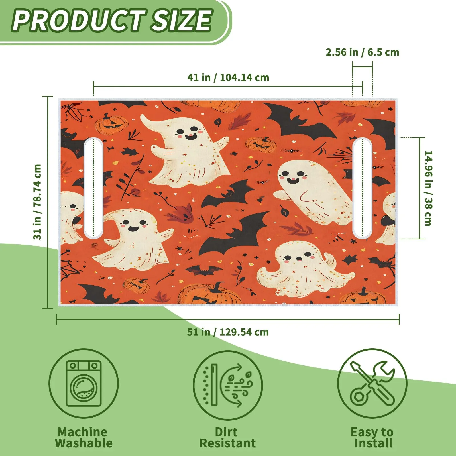 Tiveruda Halloween Ghost Golf Cart Seat Cover, 51 x 31 in image 2
