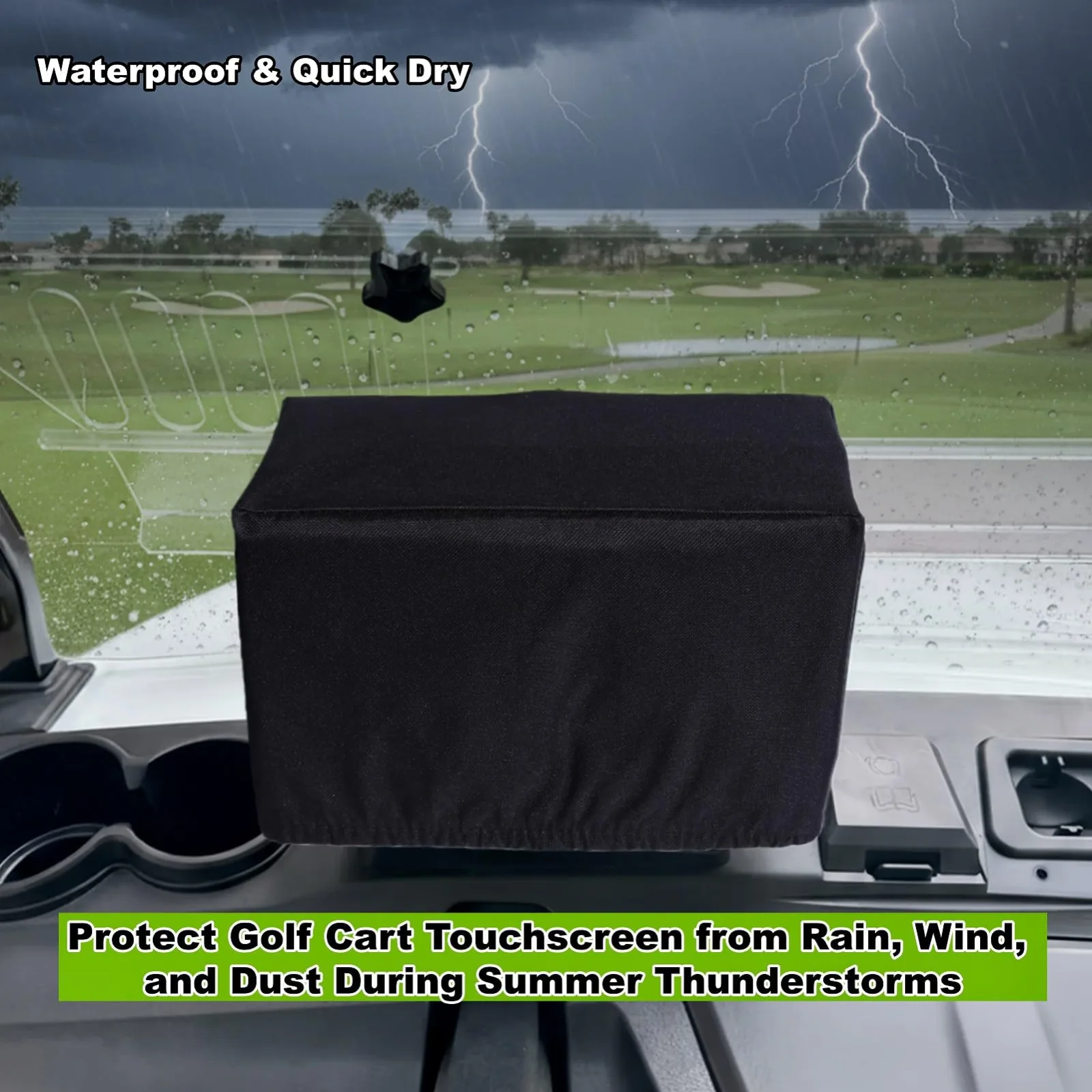 Woho Touchscreen Cover and Magnetic Sun Visor for Golf Carts image 4