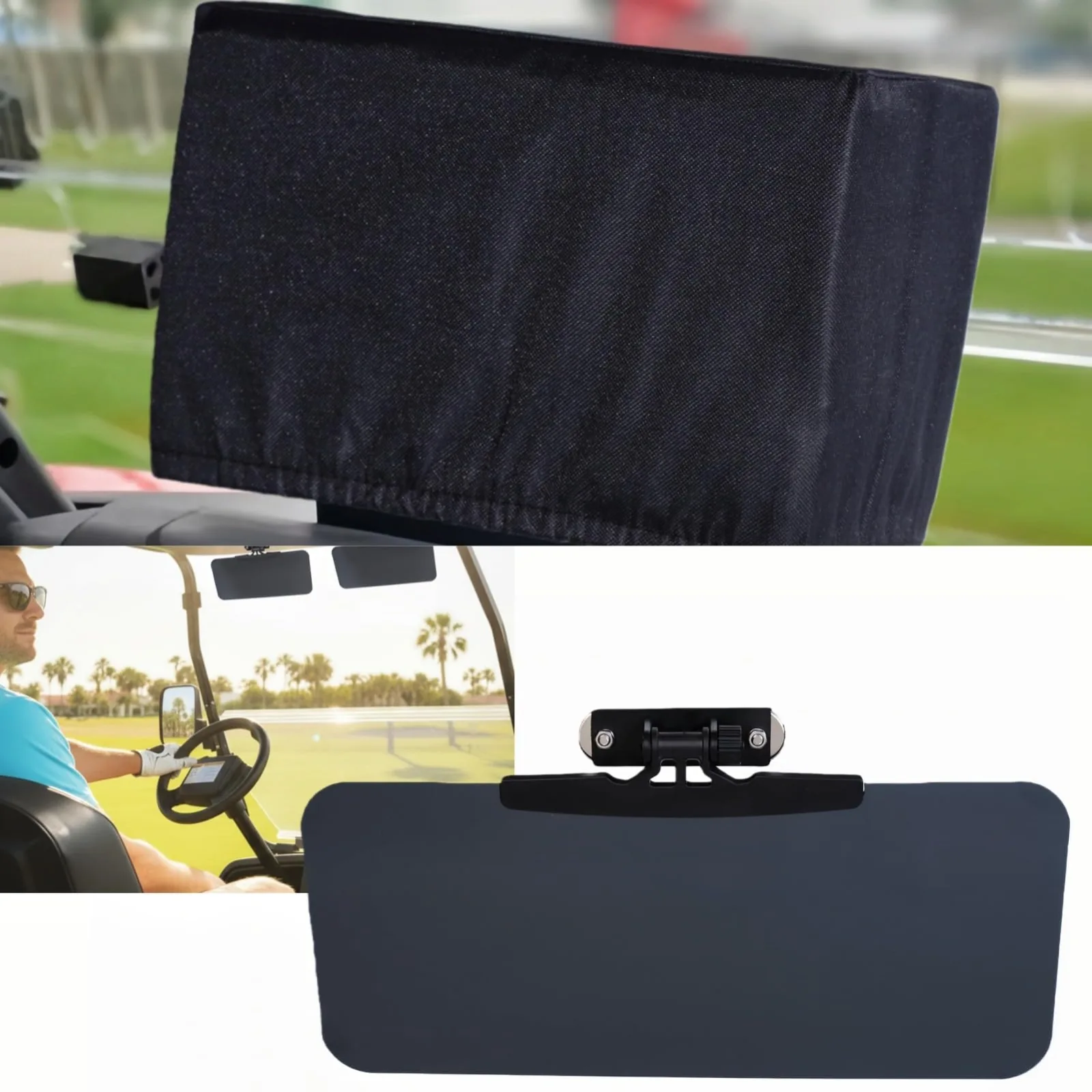 Woho Touchscreen Cover and Magnetic Sun Visor for Golf Carts