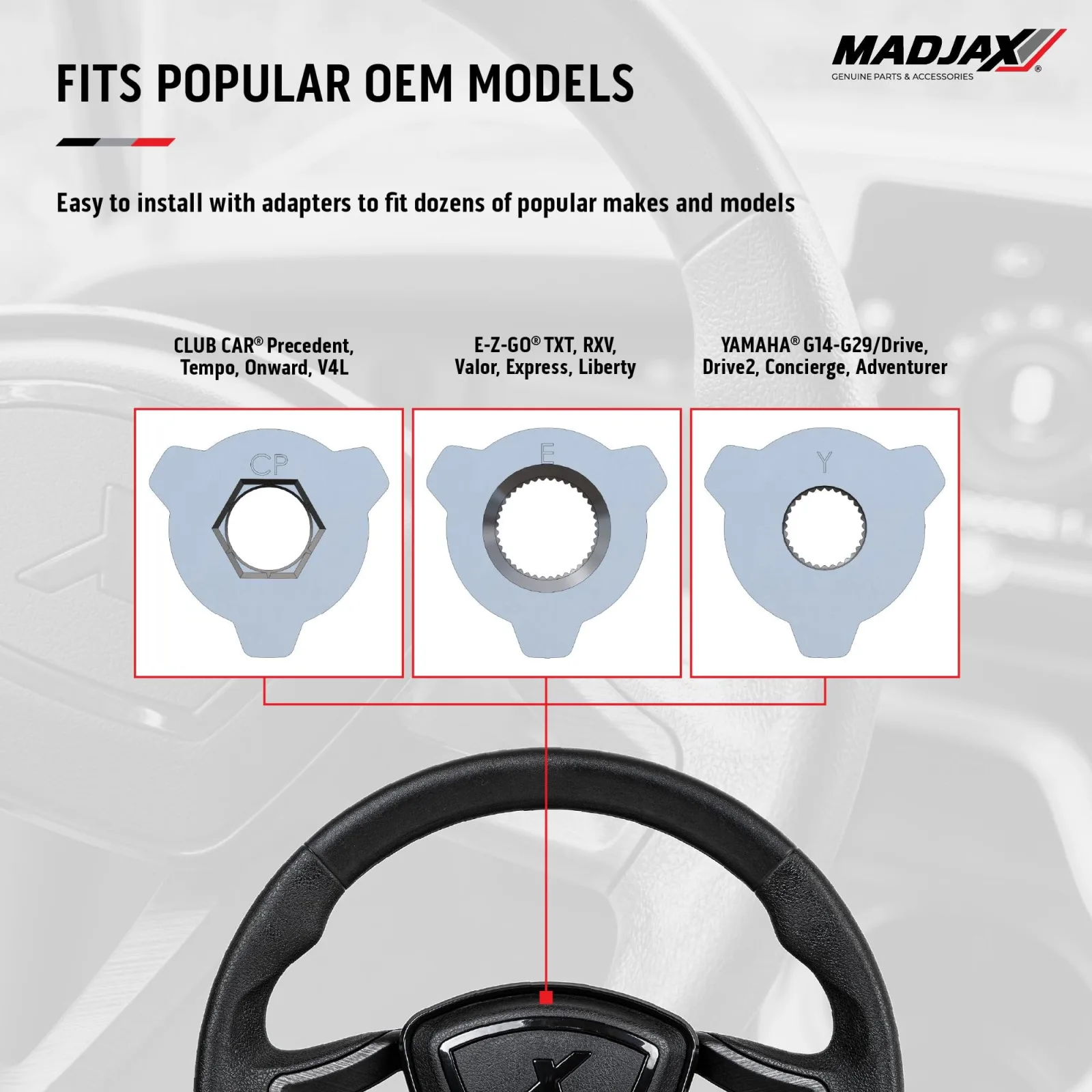 MADJAX Cruise 14-Inch Golf Cart Steering Wheel 06-157 image 2