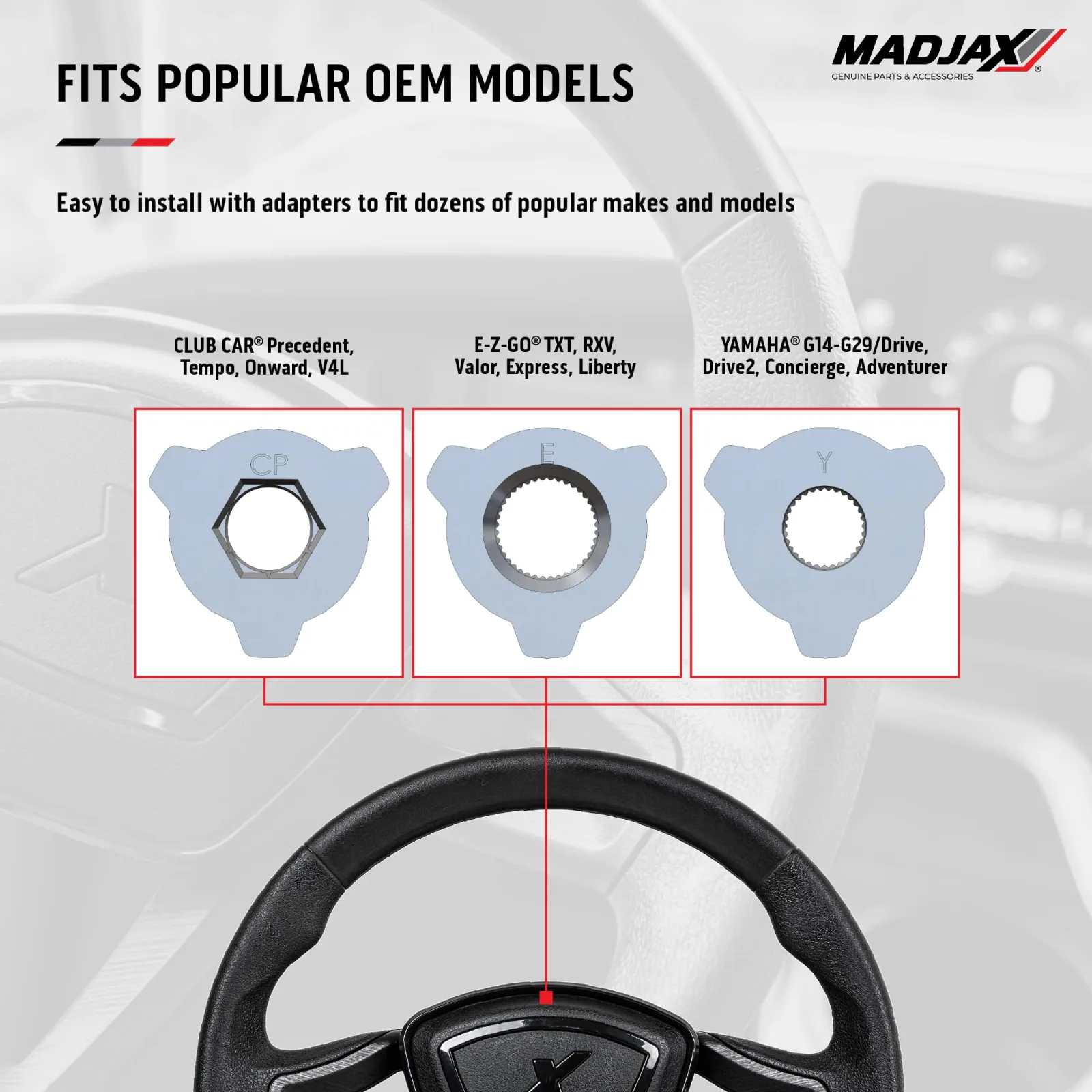 MADJAX Cruise 14-Inch Golf Cart Steering Wheel 06-157 image 3