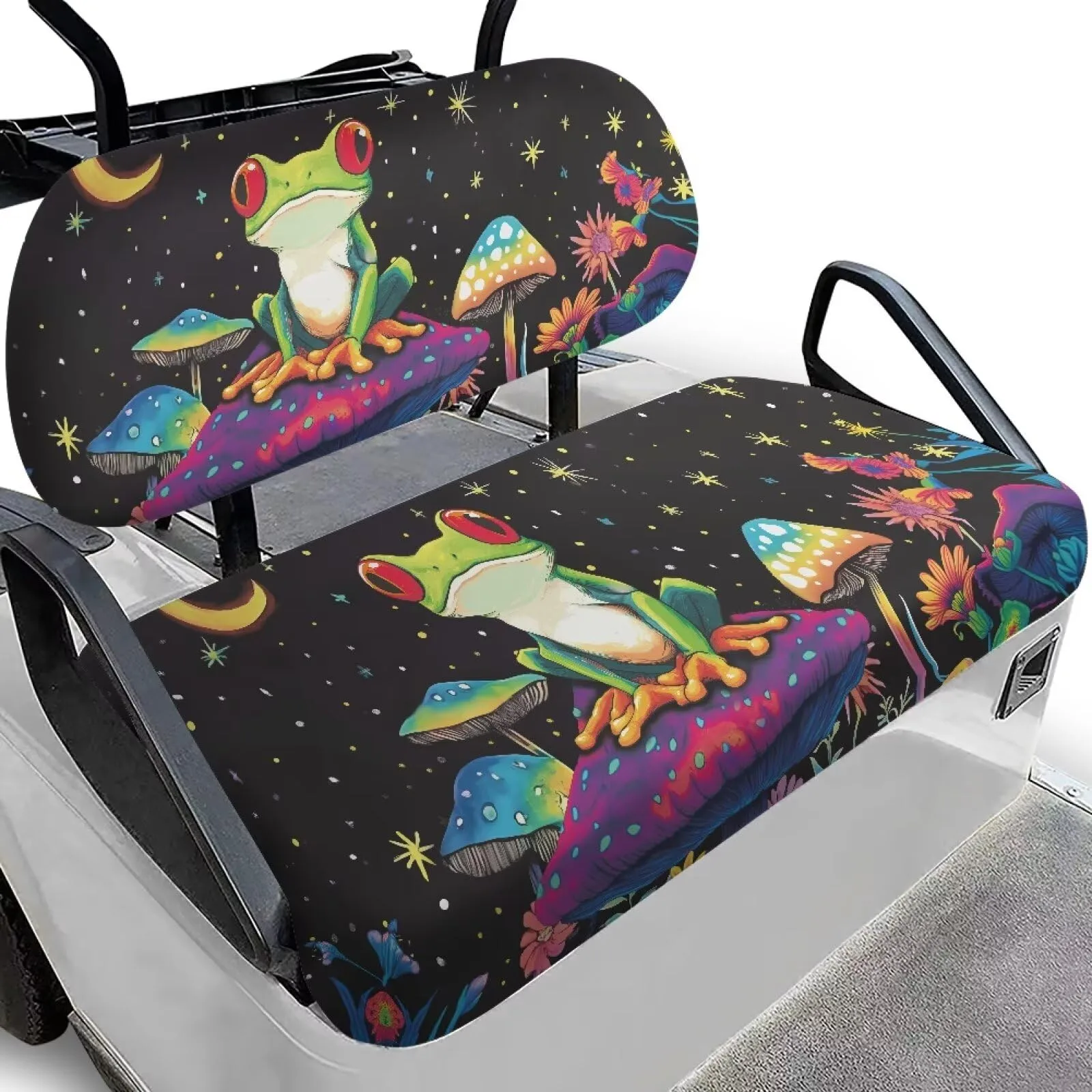 Quidrwyo Frog Mushroom Golf Cart Seat Covers for Club Car