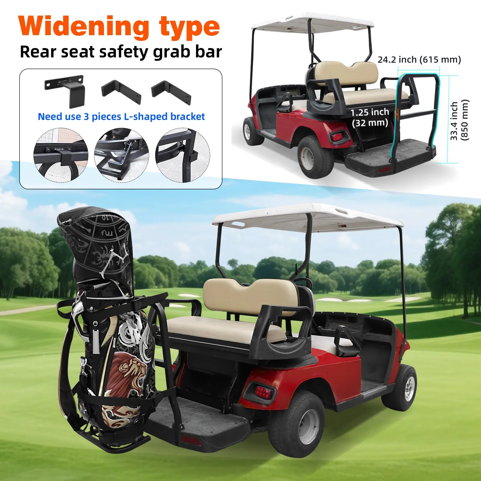 AIPSET AP0356 Golf Cart Rear Seat Bag Holder image 3