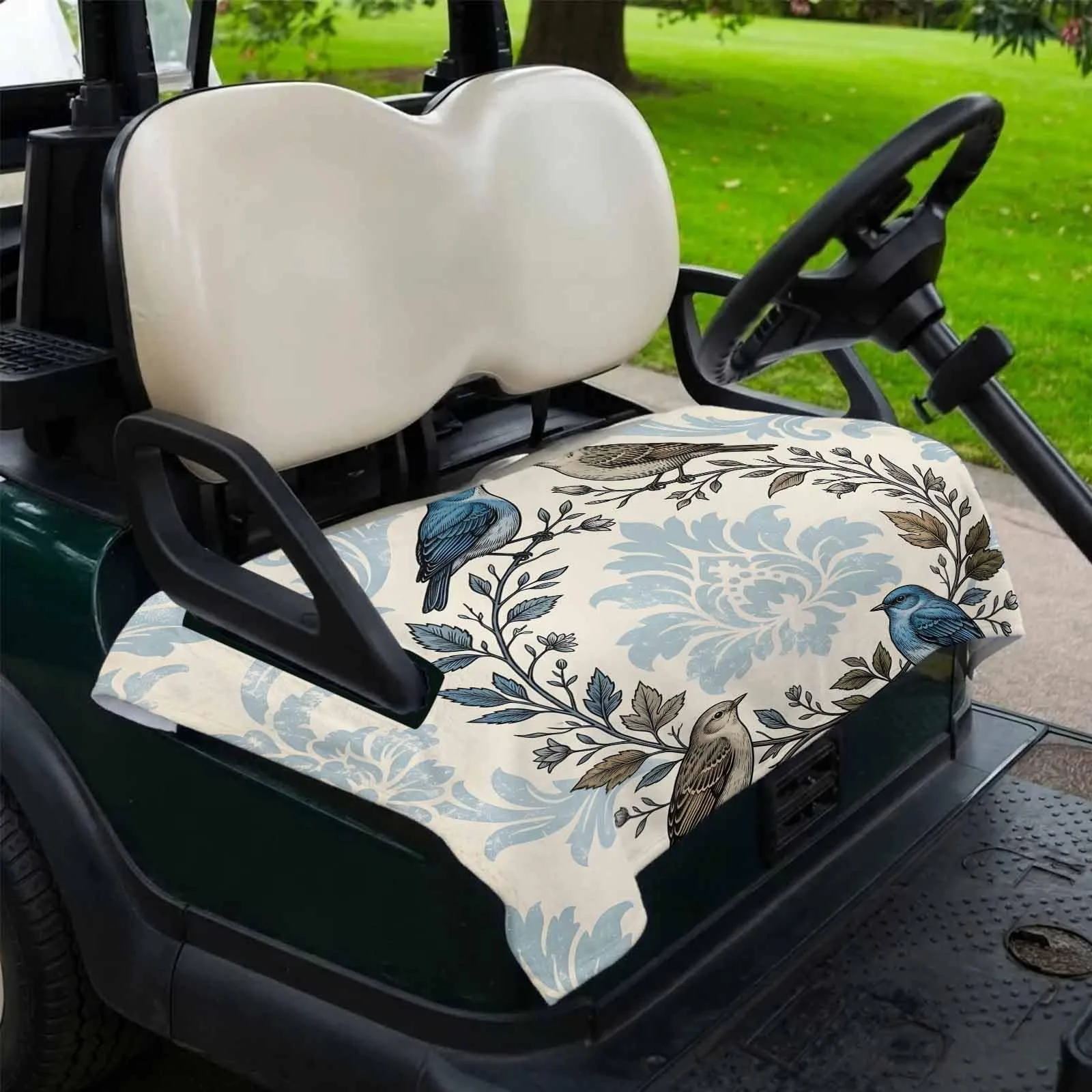 DecorLovee Blue Floral Golf Cart Seat Cover 51 x 31 Inches image 2