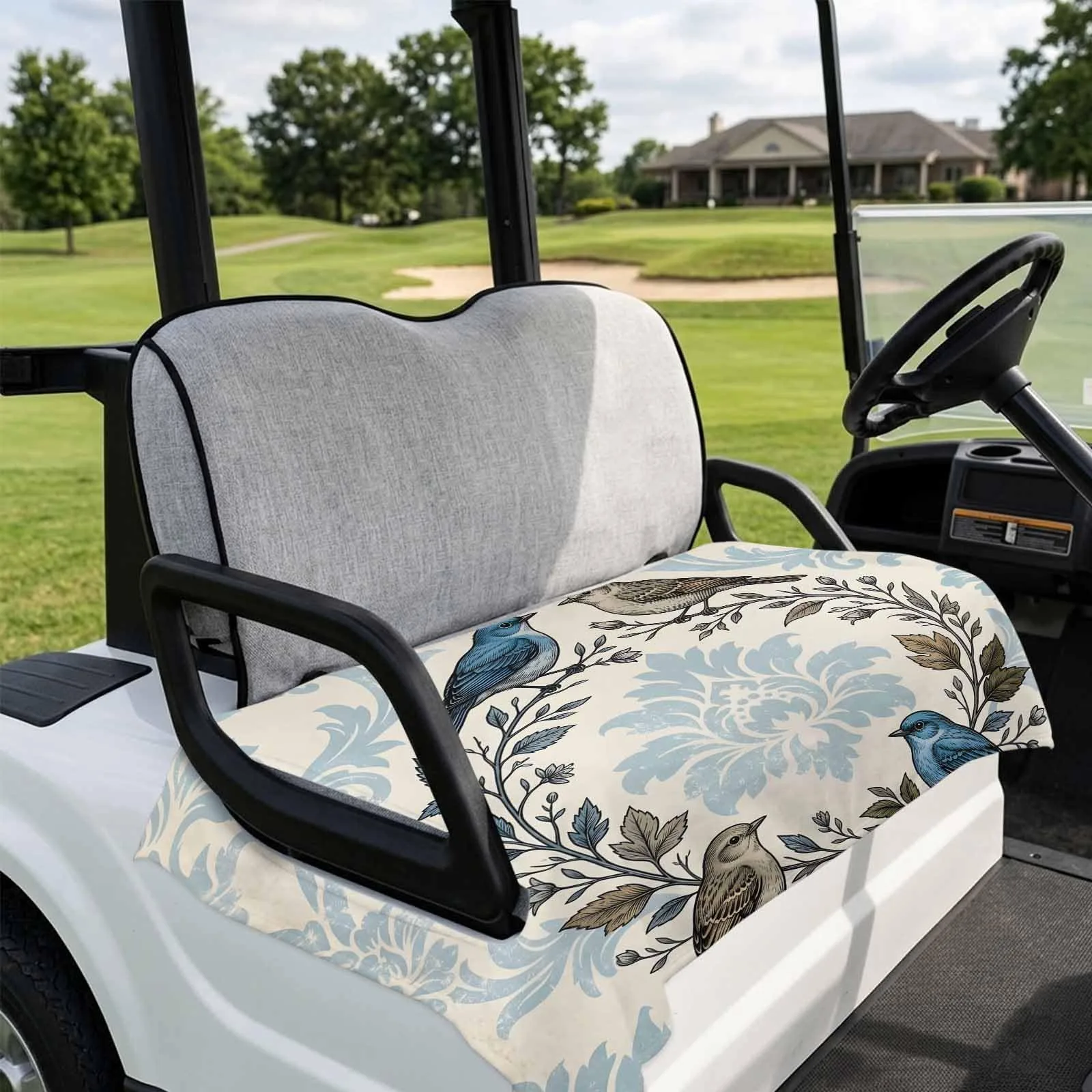 DecorLovee Blue Floral Golf Cart Seat Cover 51 x 31 Inches image 4