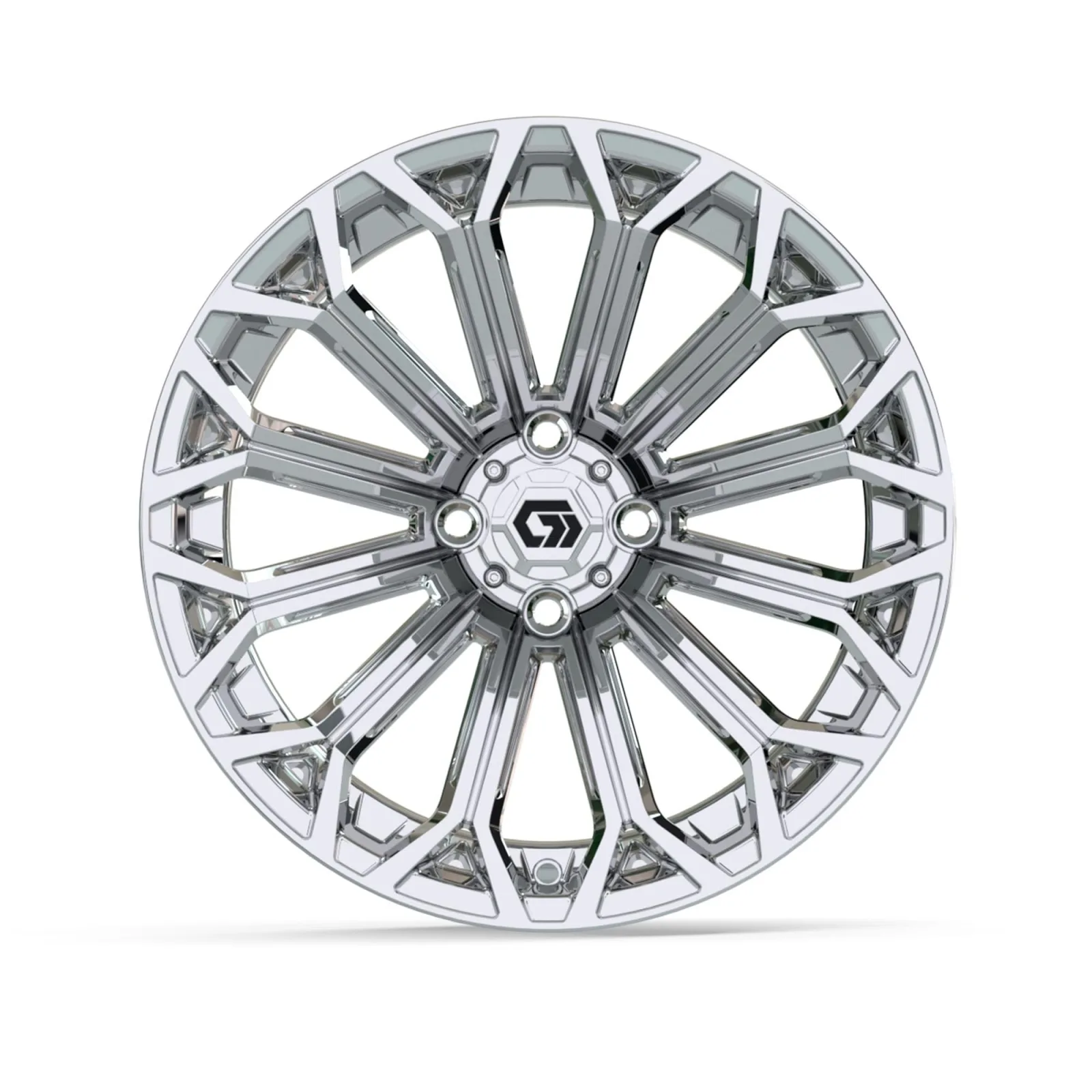 GTW Phantom 16-Inch Chrome Golf Cart Wheel 19-449 image 4