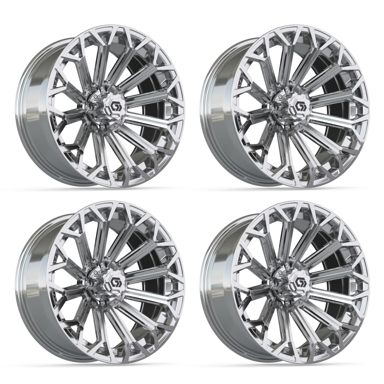 GTW Phantom 16-Inch Chrome Golf Cart Wheel 19-449