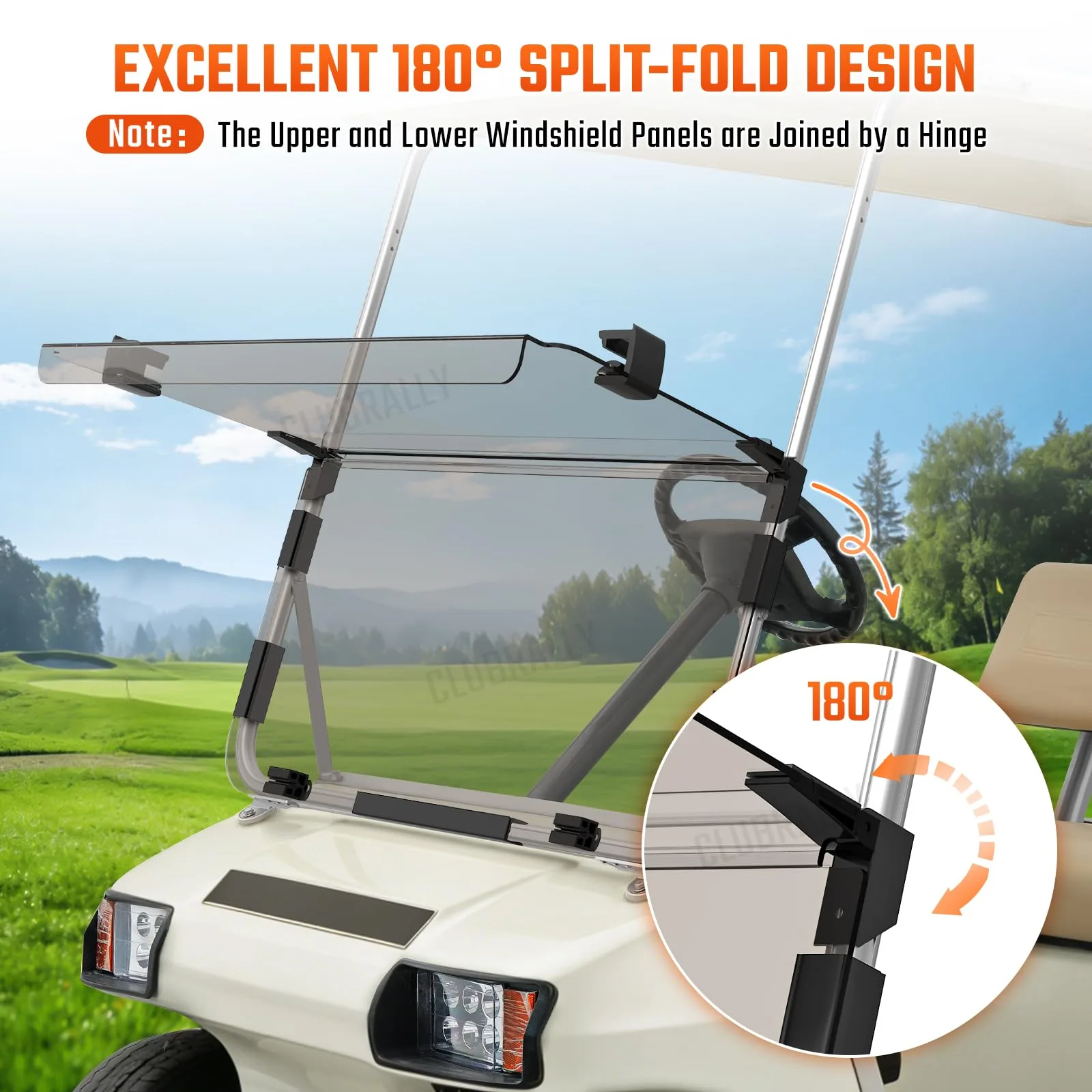 CLUBRALLY Folding Windshield for Club Car DS, CB-202 image 3