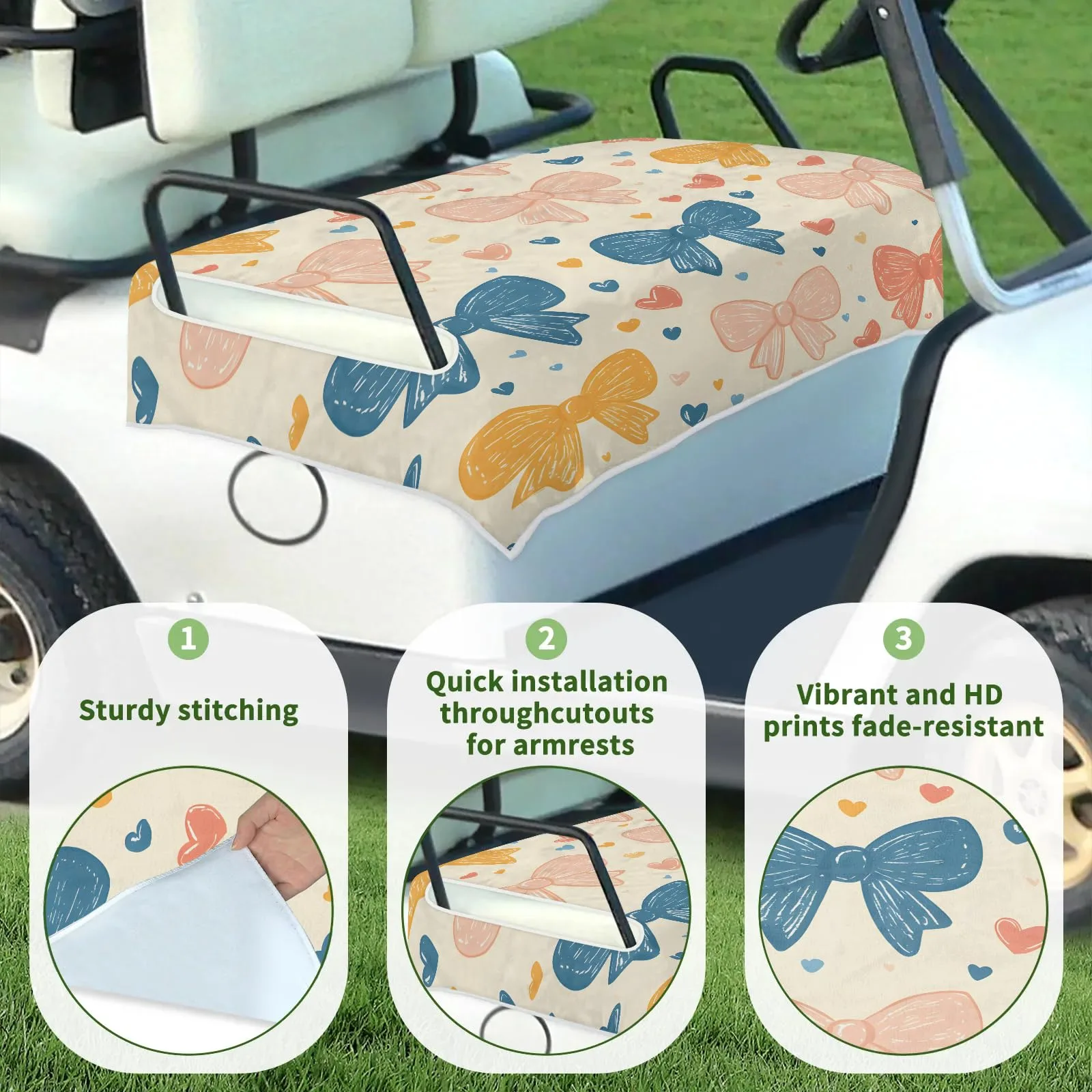 Tiveruda Golf Cart Seat Cover for Double Seats, 51 x 31 in image 3